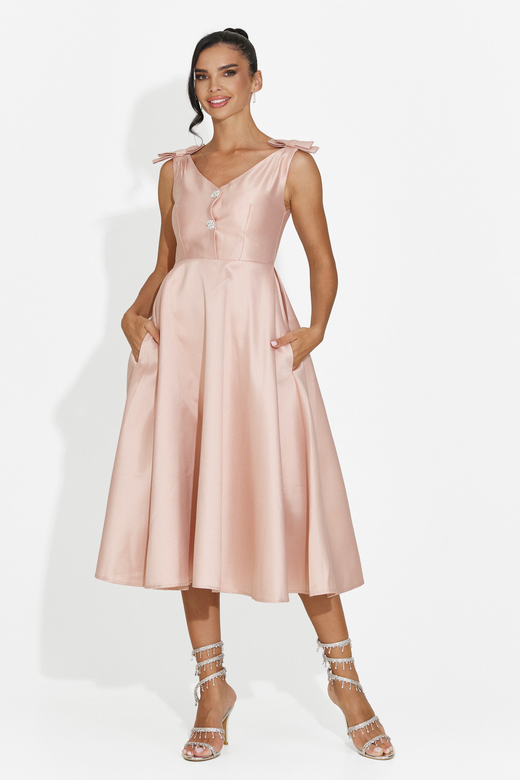 Rochie dama midi roz Ayanda Bogas