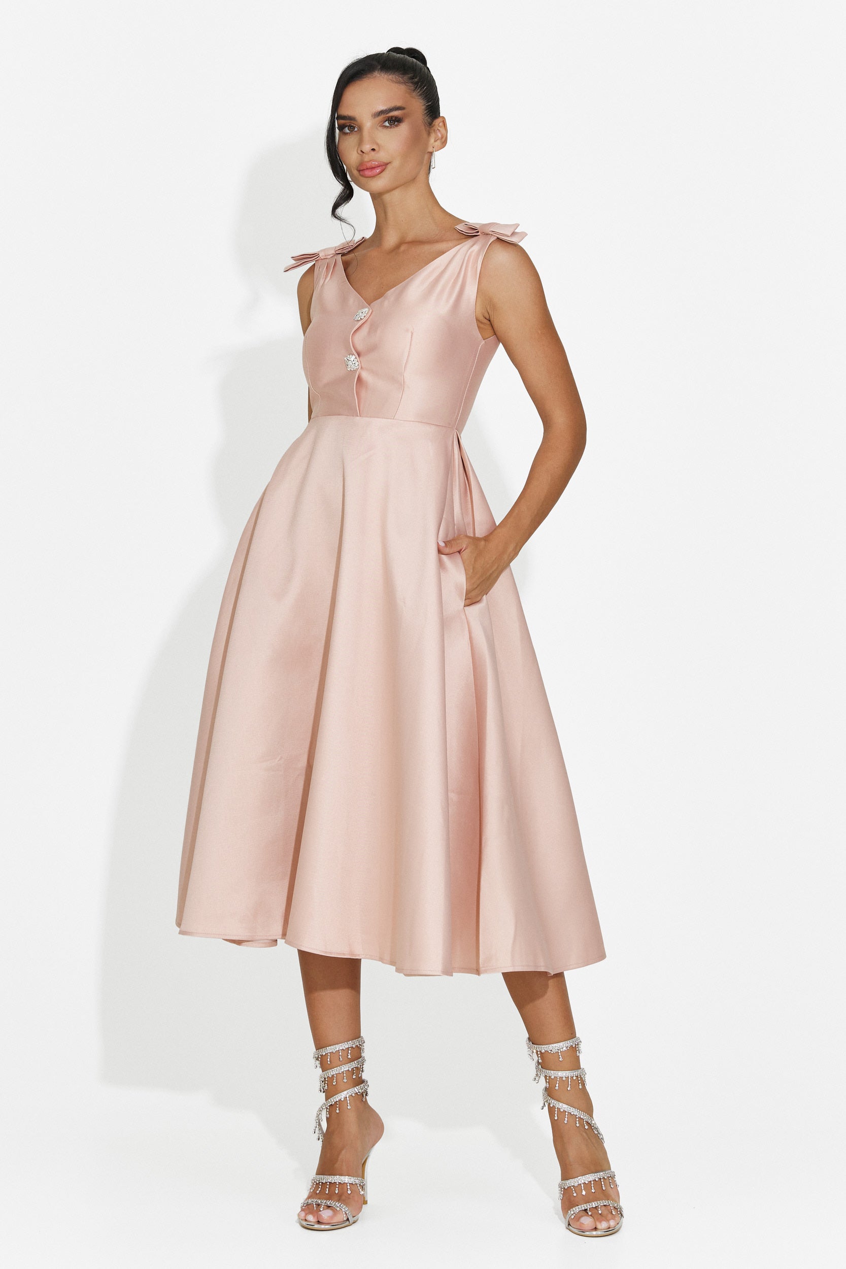 Rochie dama midi roz Ayanda Bogas