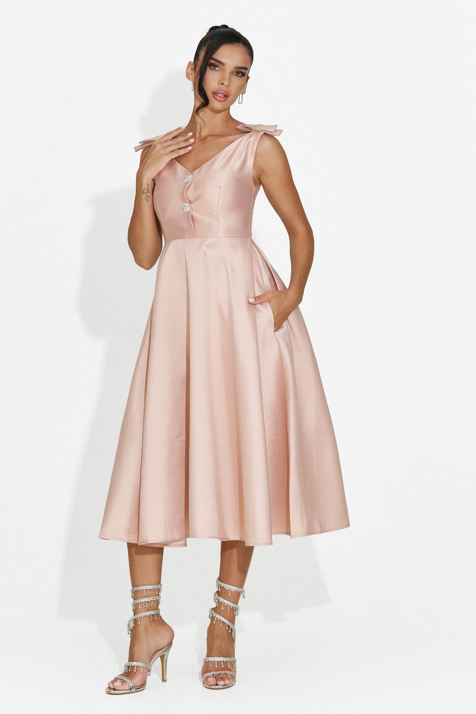 Rochie dama midi roz Ayanda Bogas