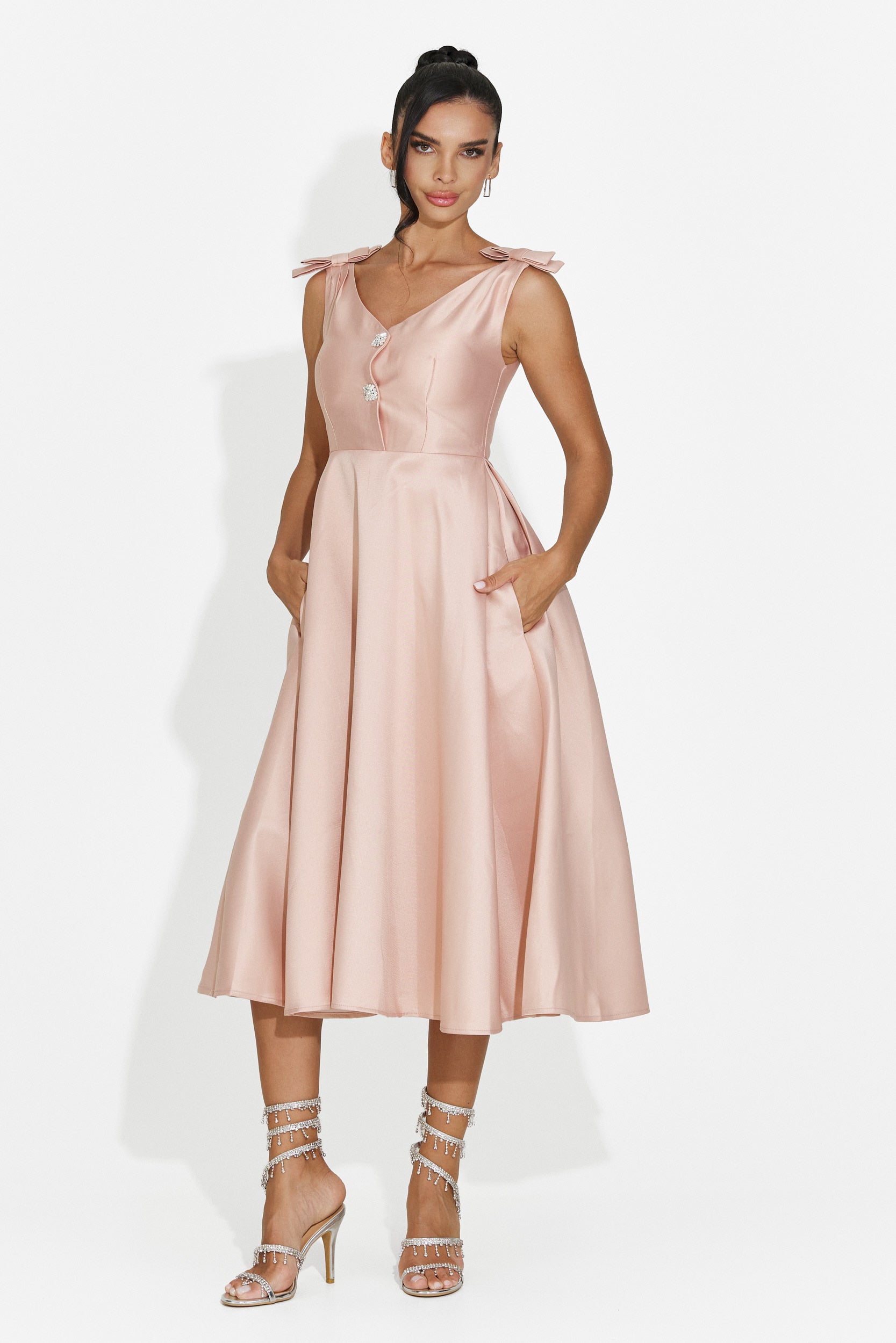Rochie dama midi roz Ayanda Bogas