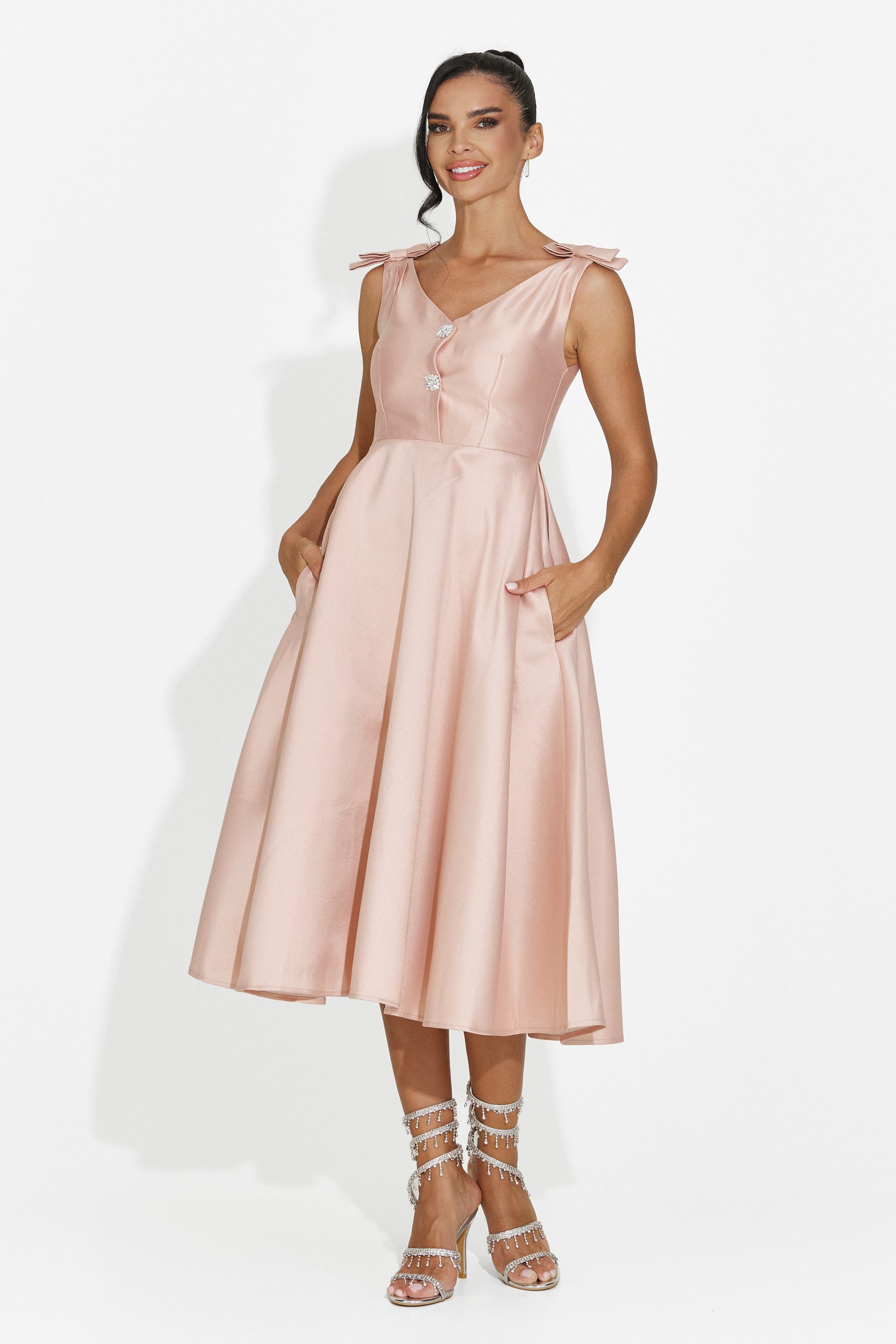 Rochie dama midi roz Ayanda Bogas