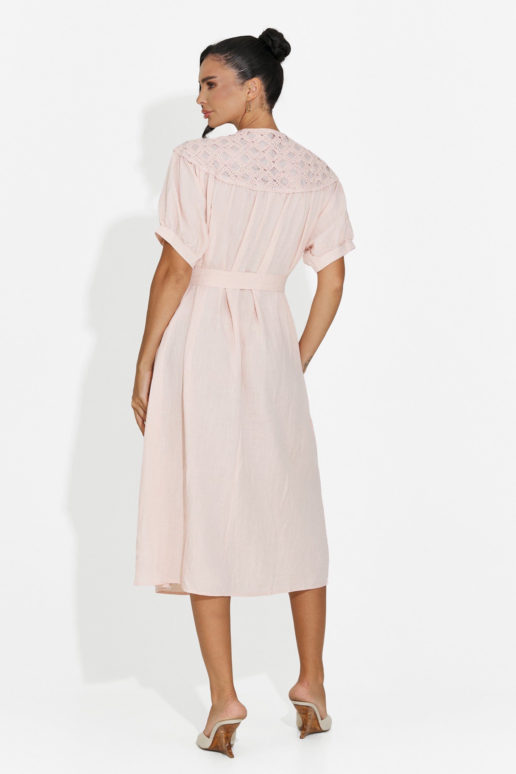Rochie dama midi roz Olema Bogas