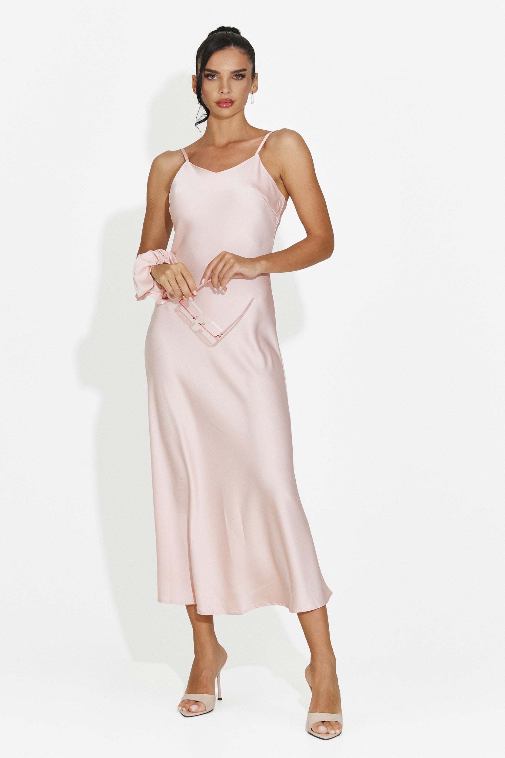 Rochie dama midi roz Zimia Bogas