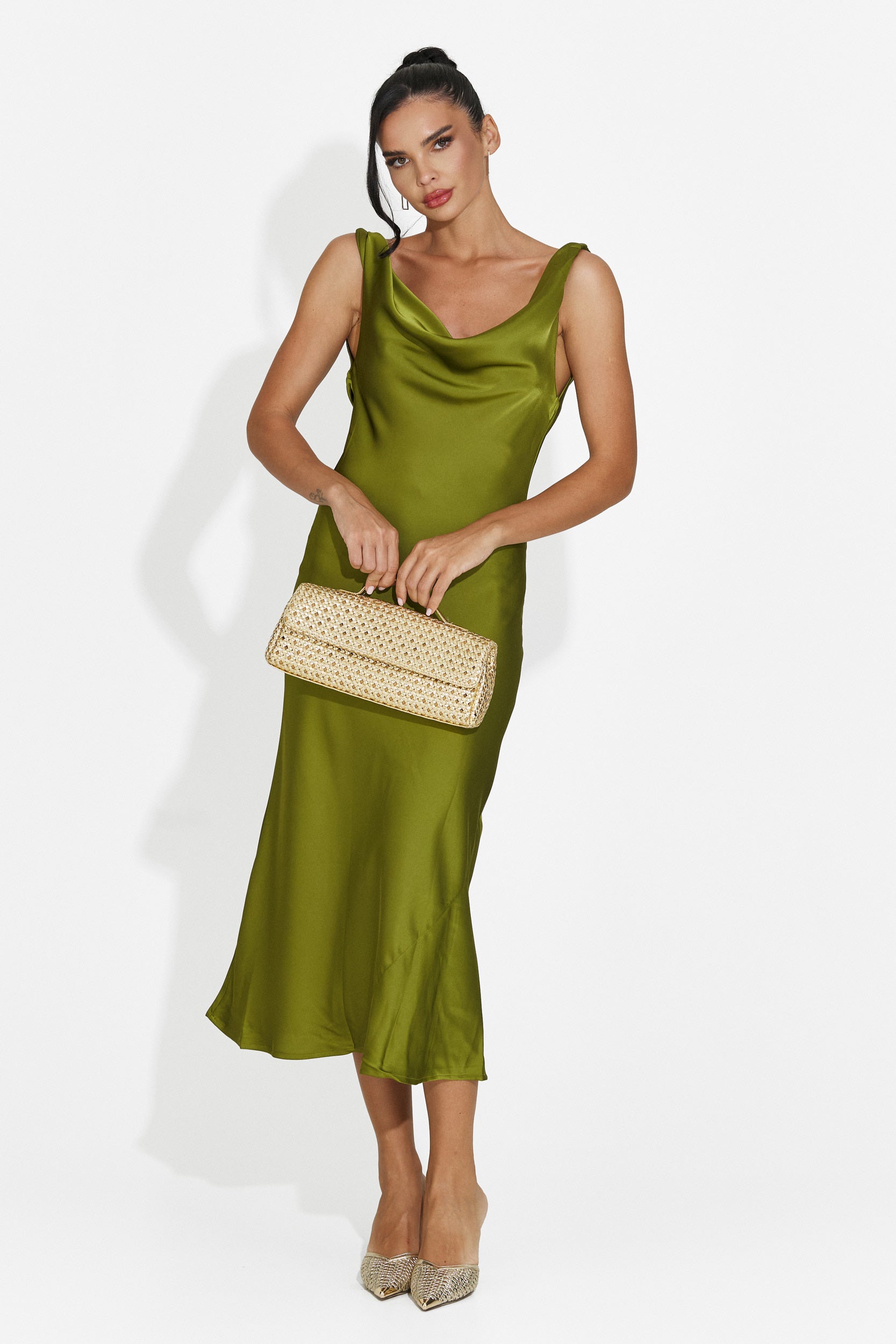 Rochie dama midi verde Aliria Bogas