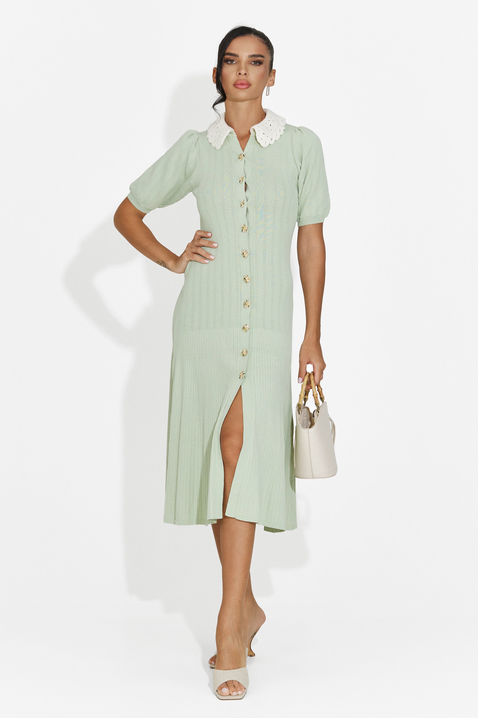 Rochie dama midi verde Ernesta Bogas
