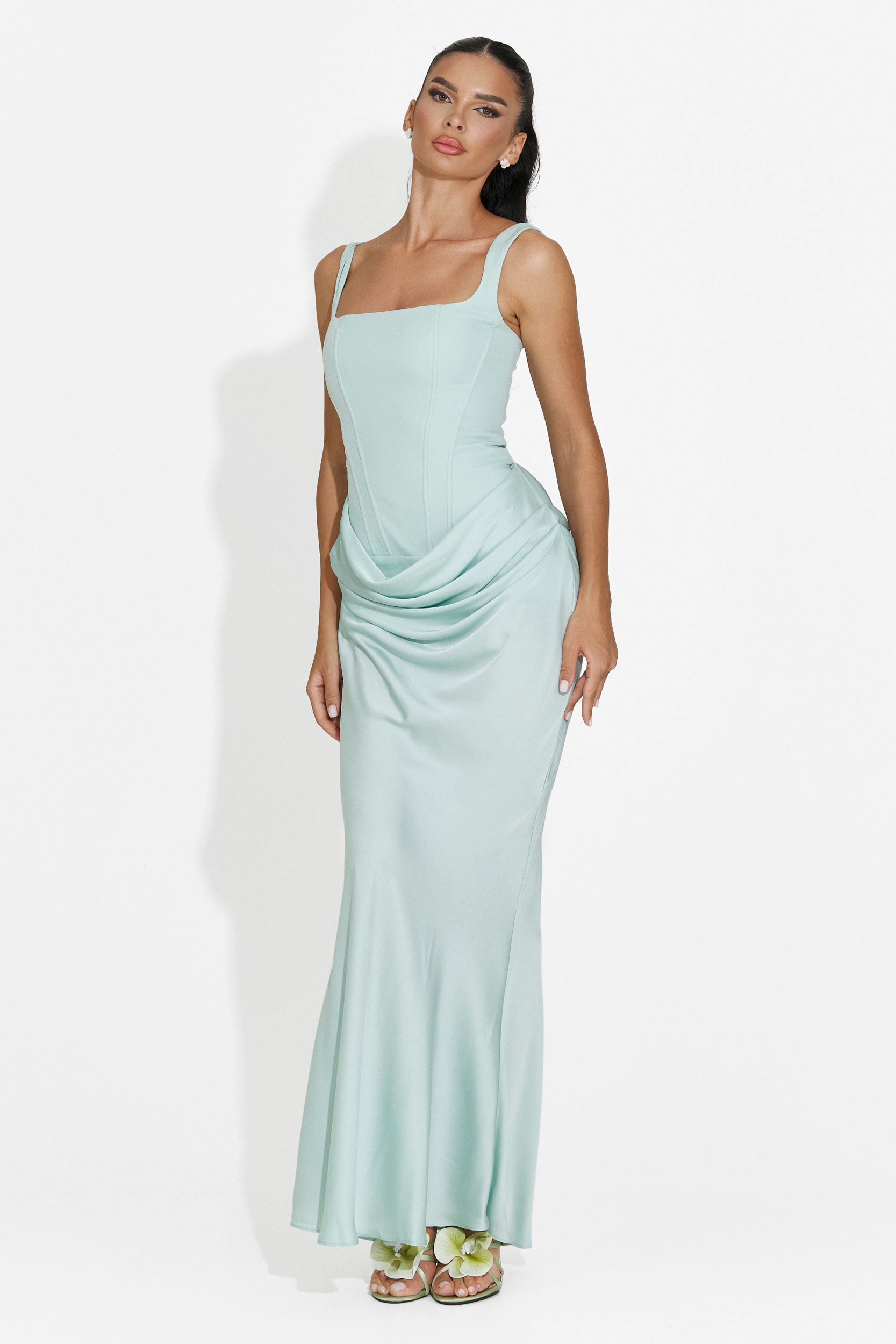 Rochie dama midi verde Kaviala Bogas