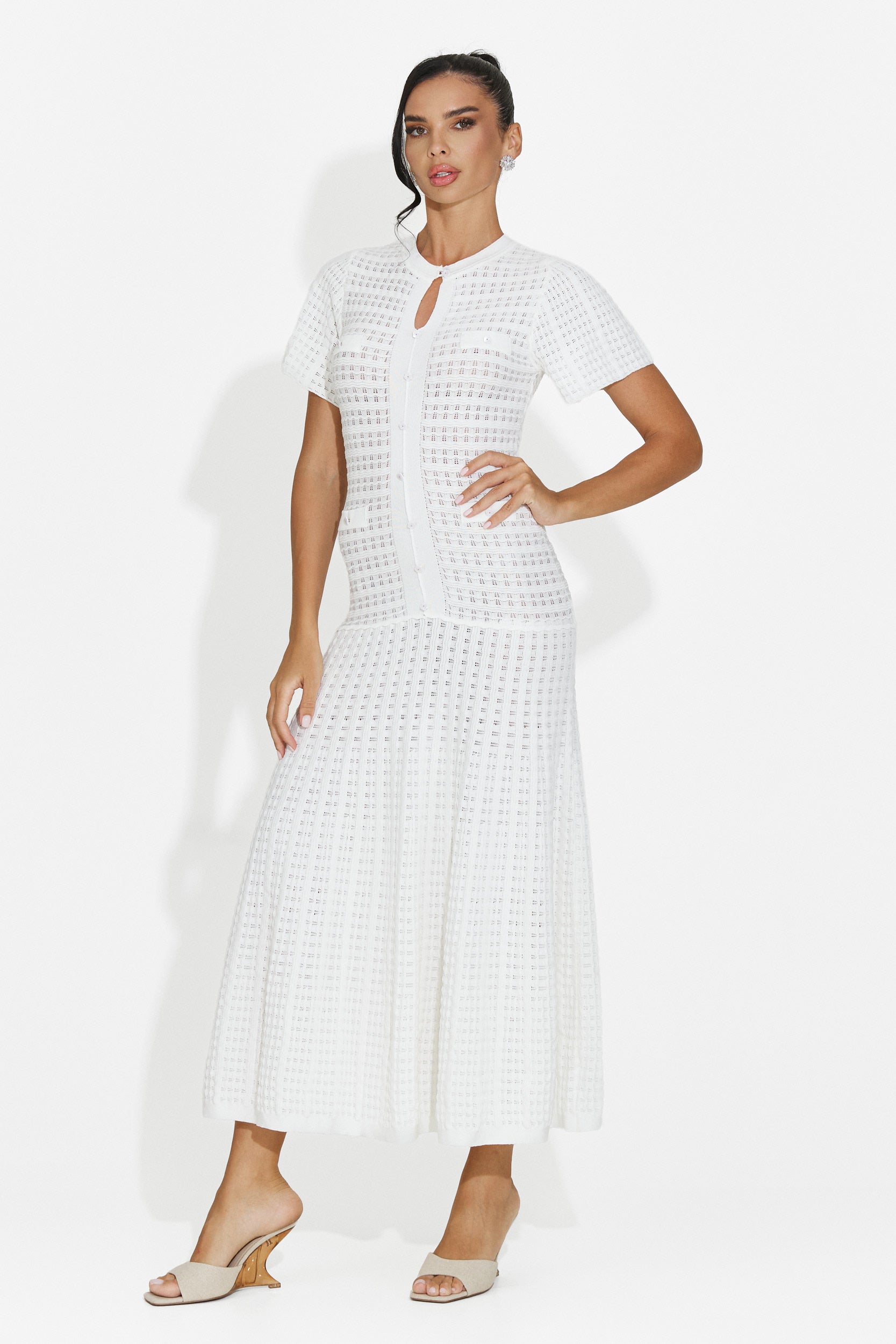 Rochie dama scurta alb Azania Bogas