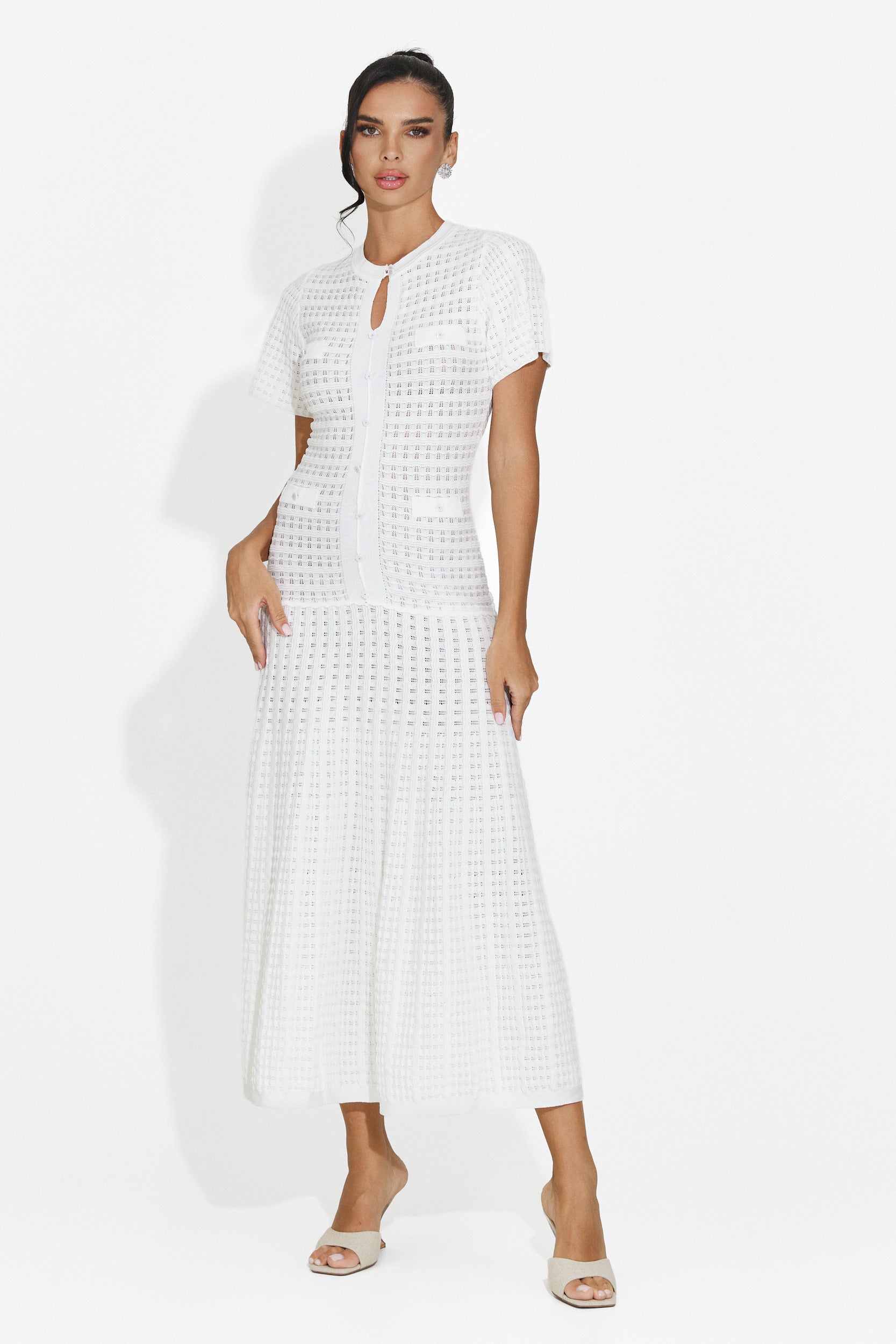 Rochie dama scurta alb Azania Bogas