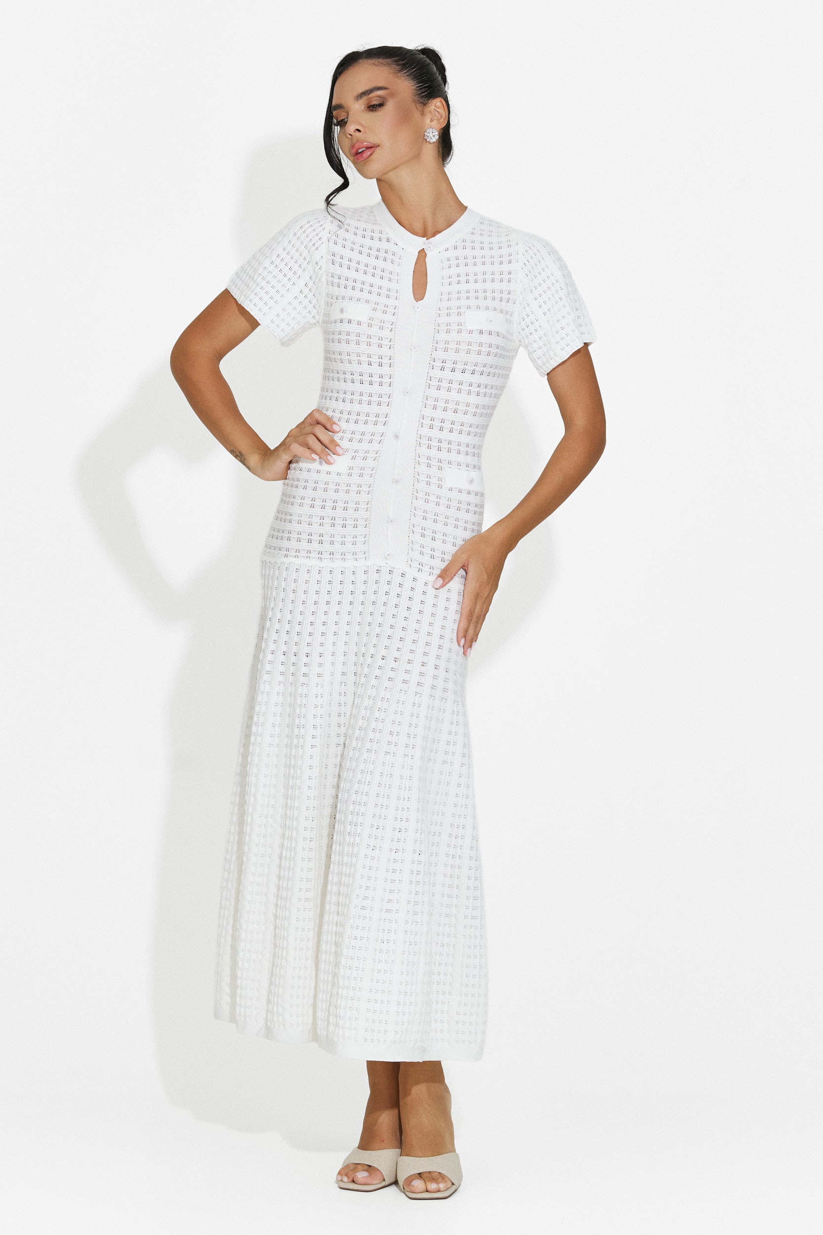 Rochie dama scurta alb Azania Bogas