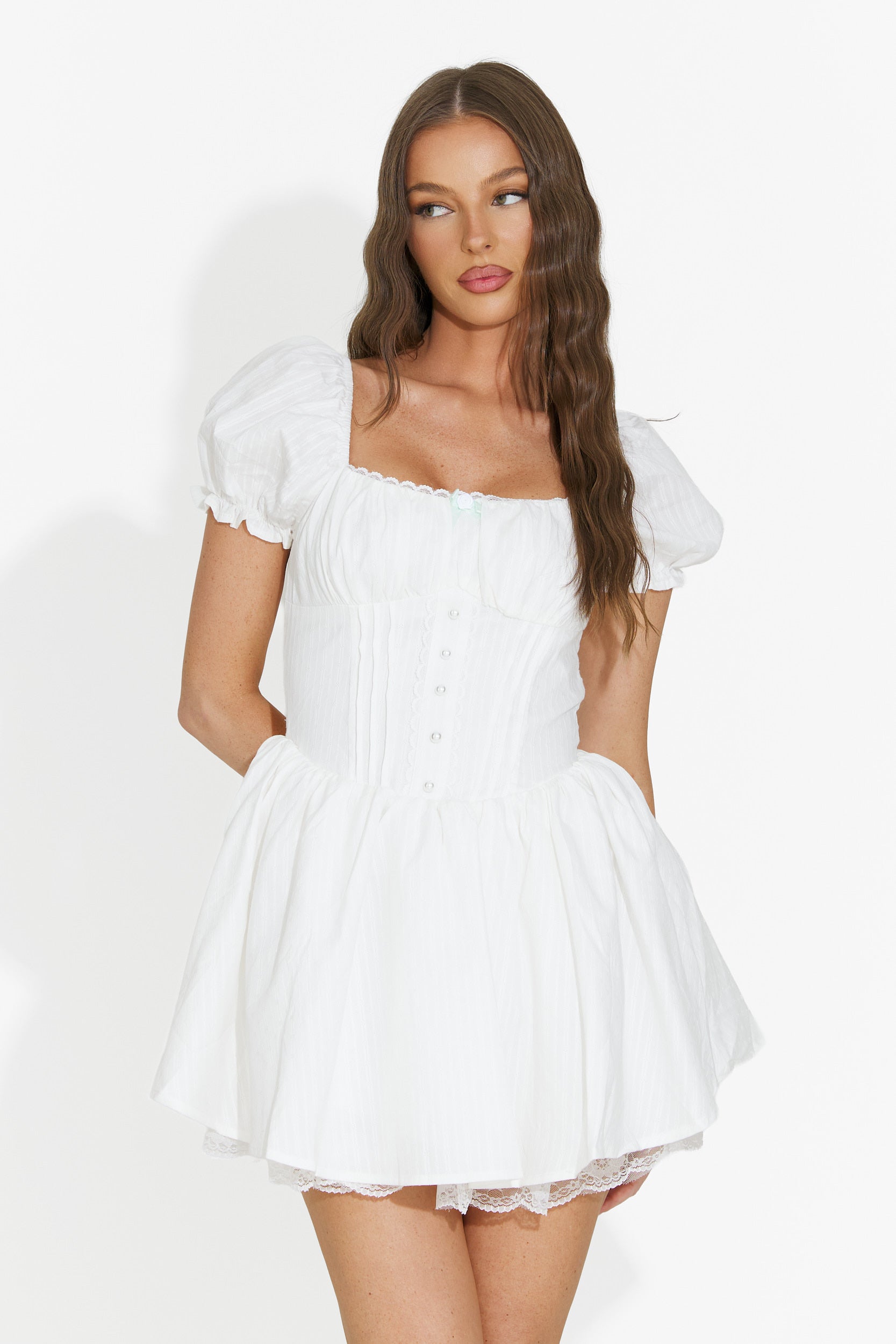 Rochie dama scurta alba Alesandria Bogas