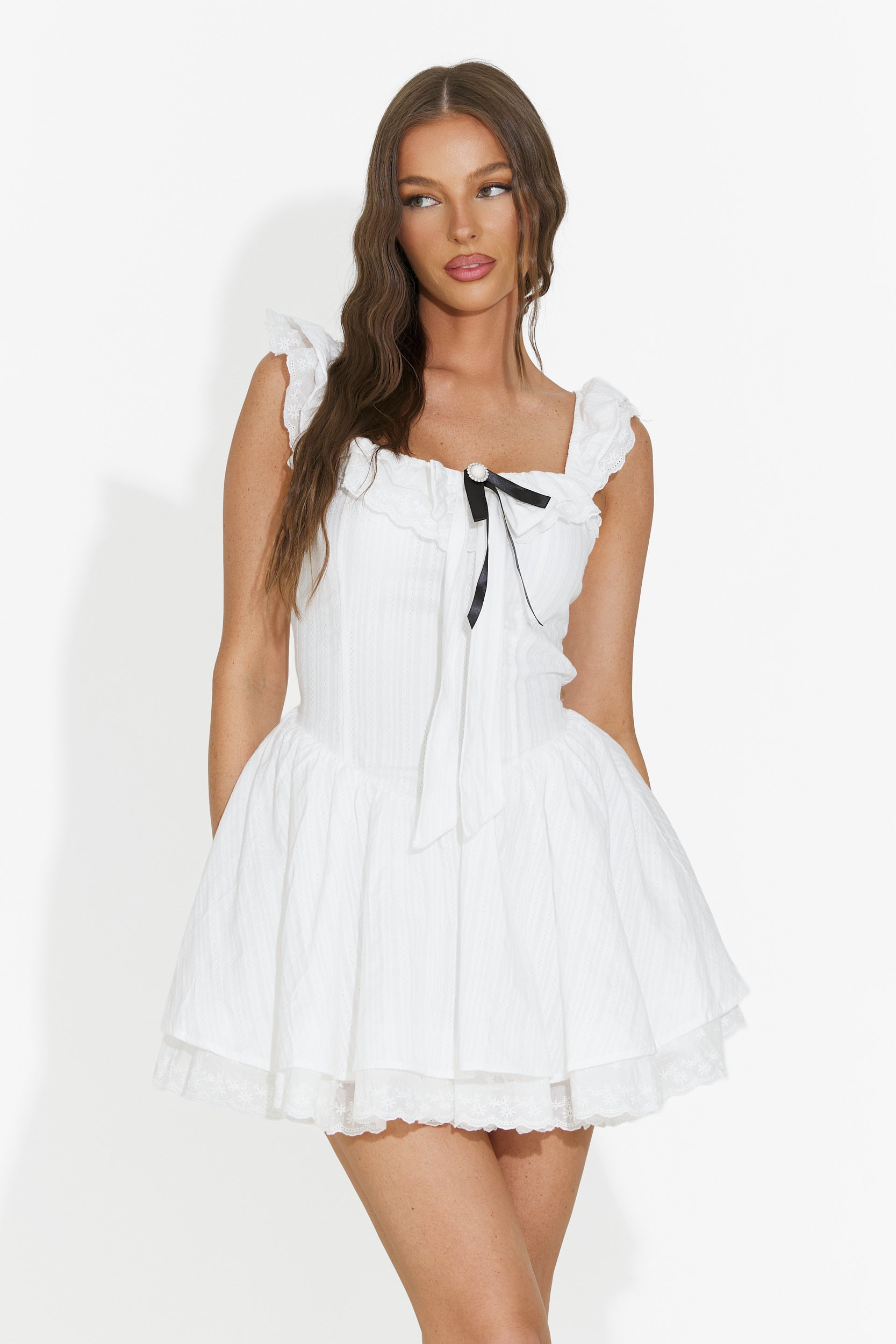 Rochie dama scurta alba Champana Bogas