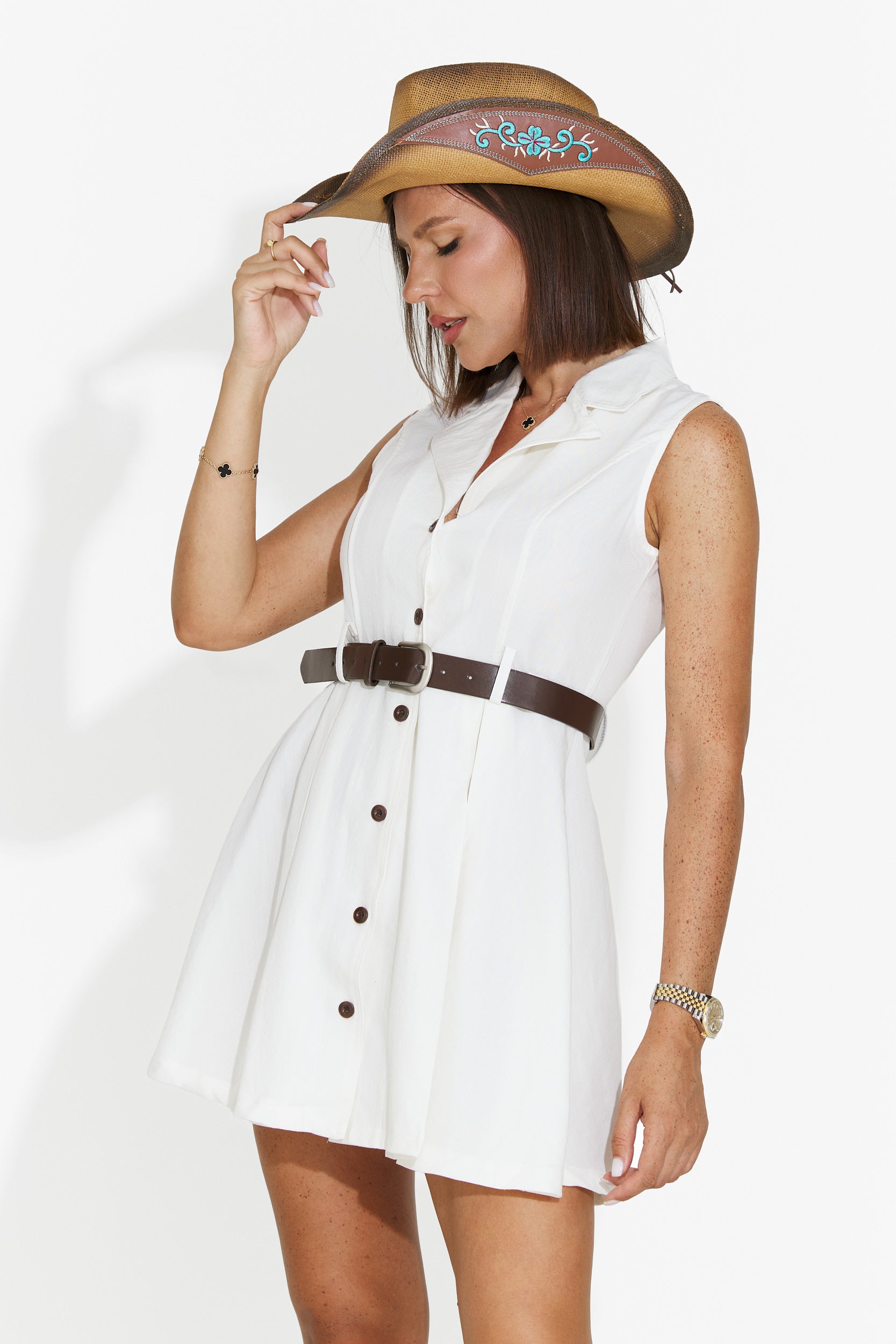 Rochie dama scurta alba Giulieta Bogas