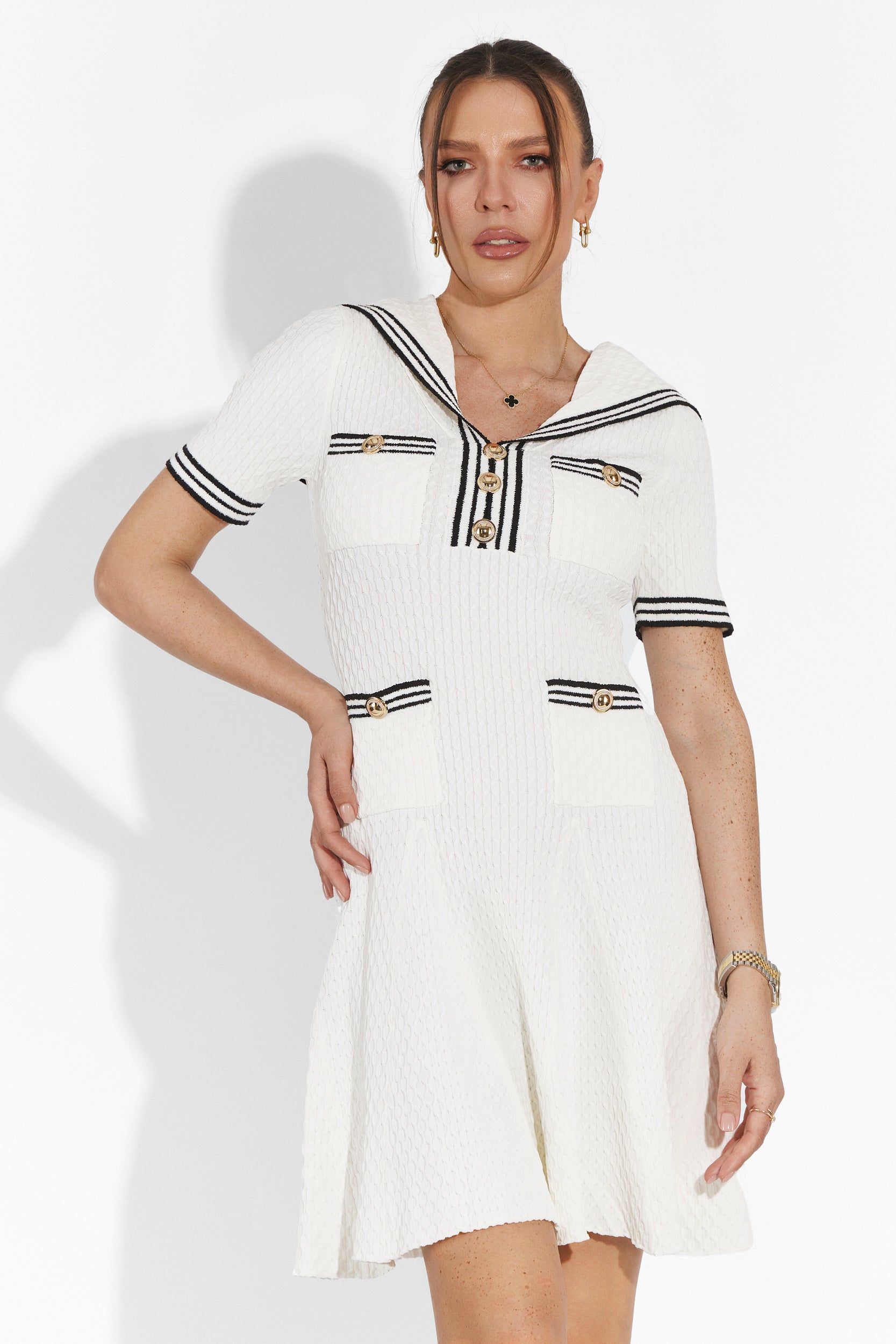 Menas Bogas Short White Ladies Dress