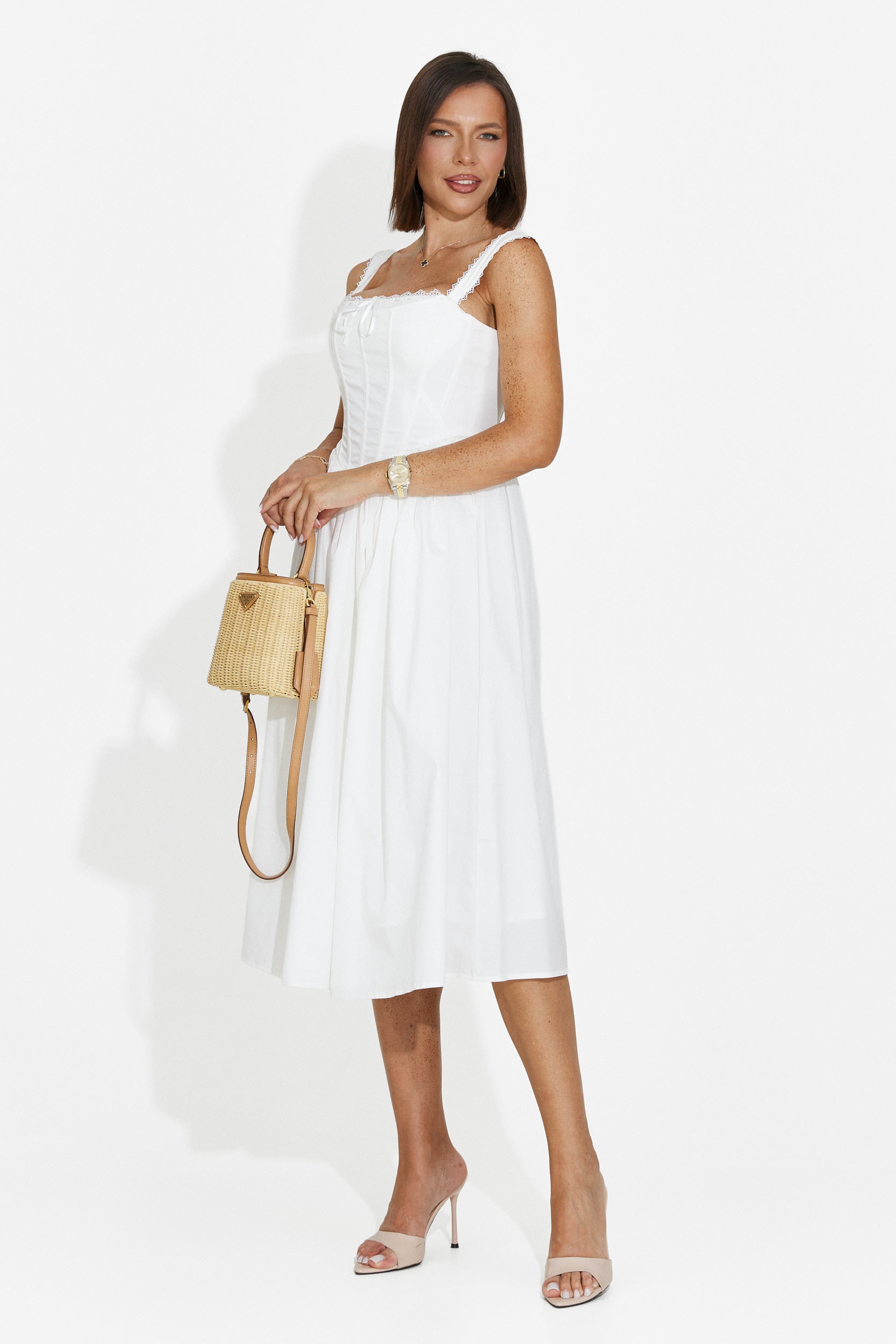 Rochie dama scurta alba Ofiliana Bogas