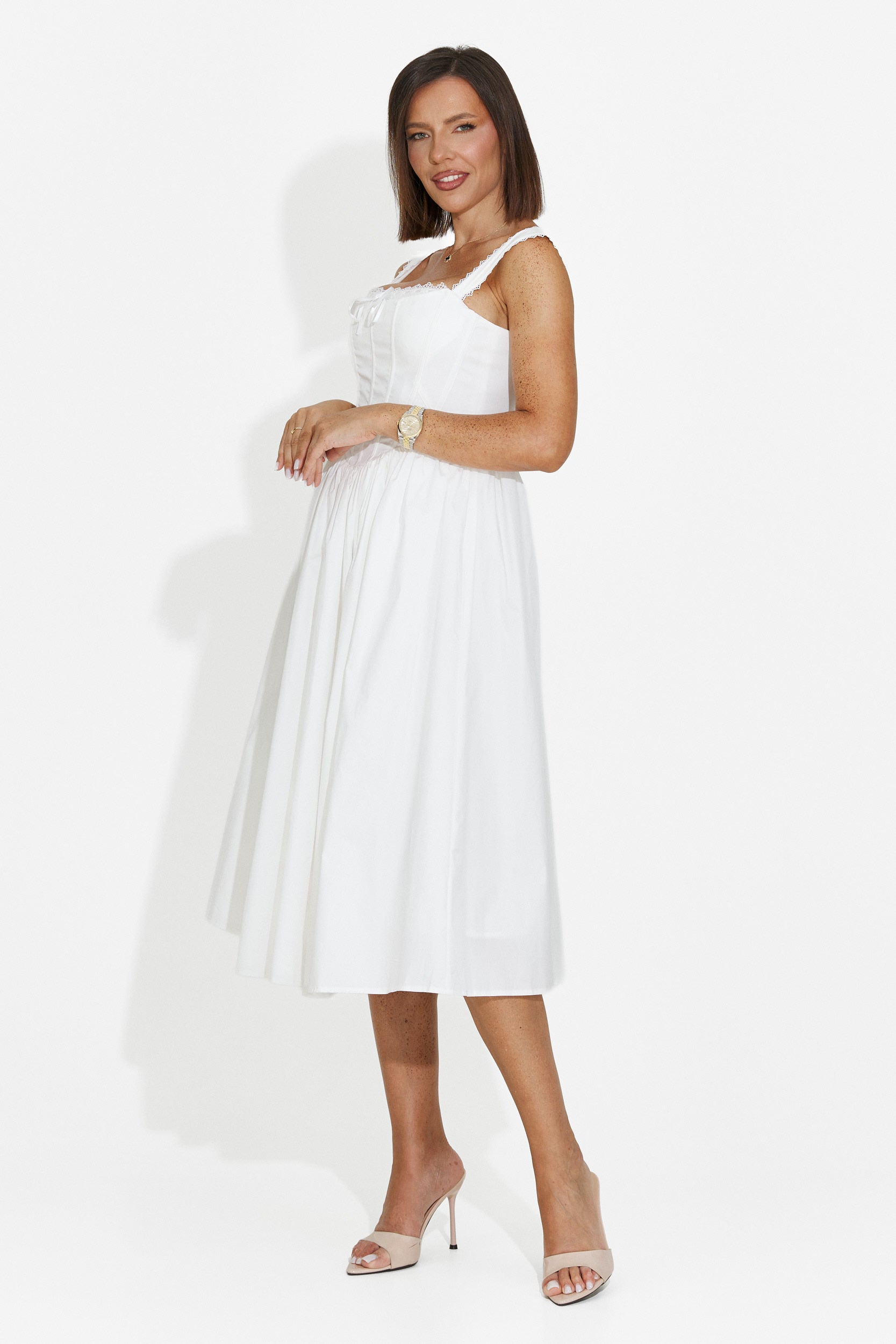 Rochie dama scurta alba Ofiliana Bogas