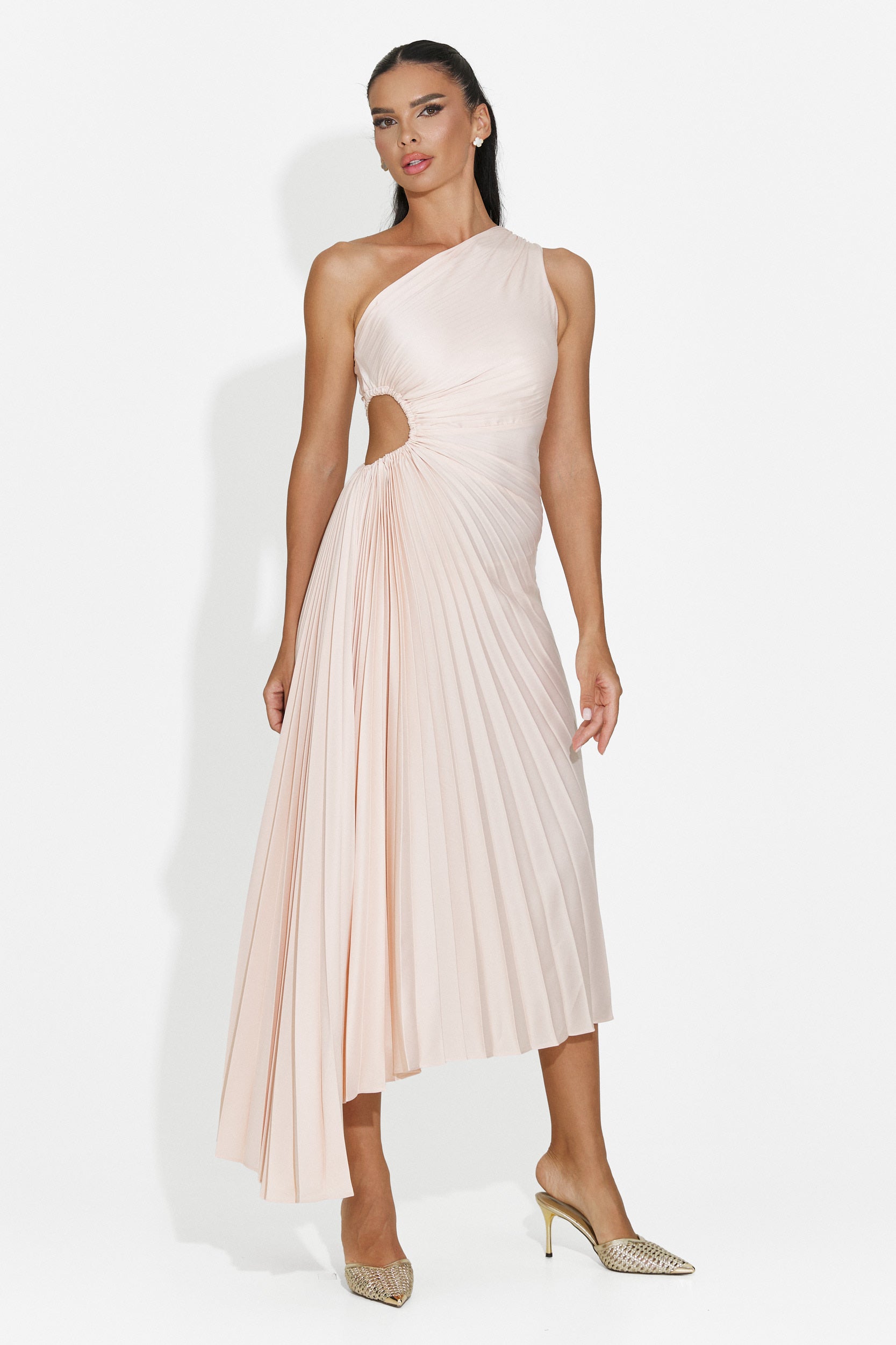 Rochie dama scurta bej Delimia Bogas