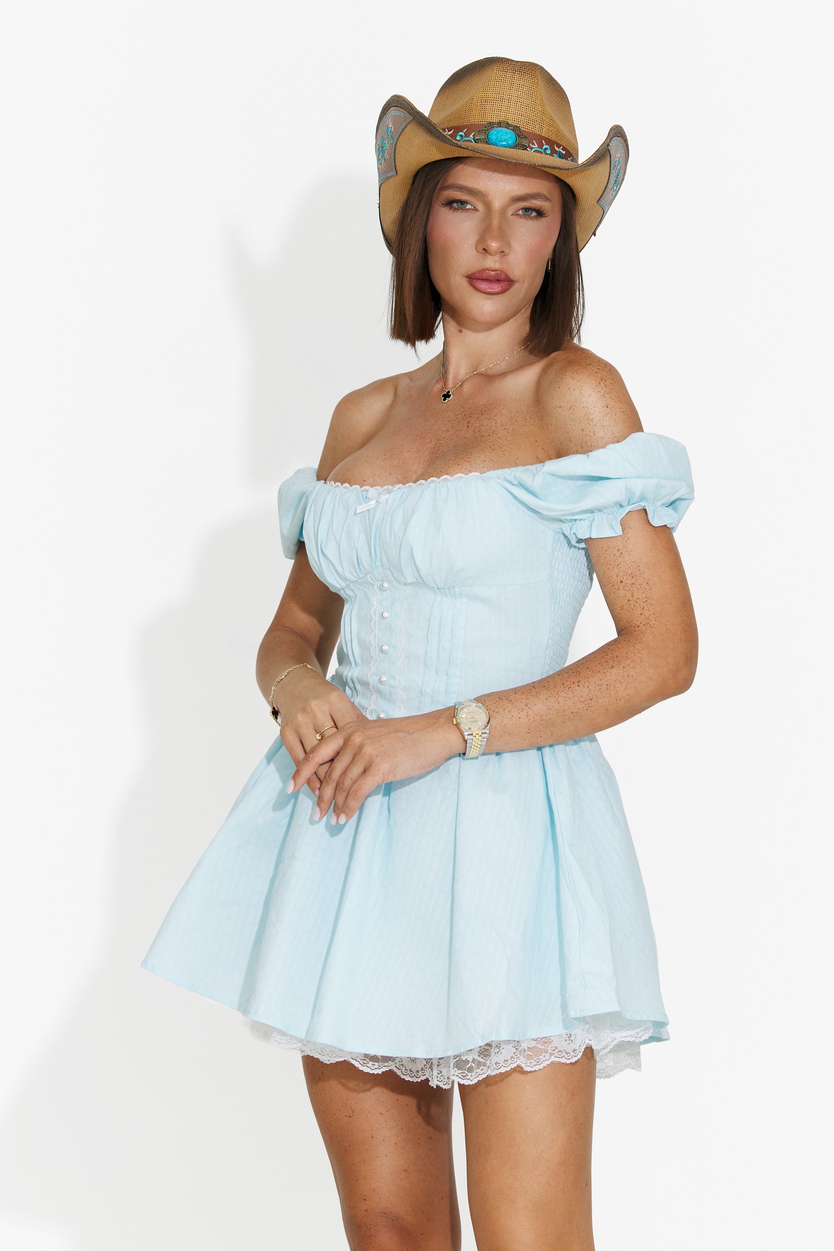 Rochie dama scurta bleu Alesandria Bogas