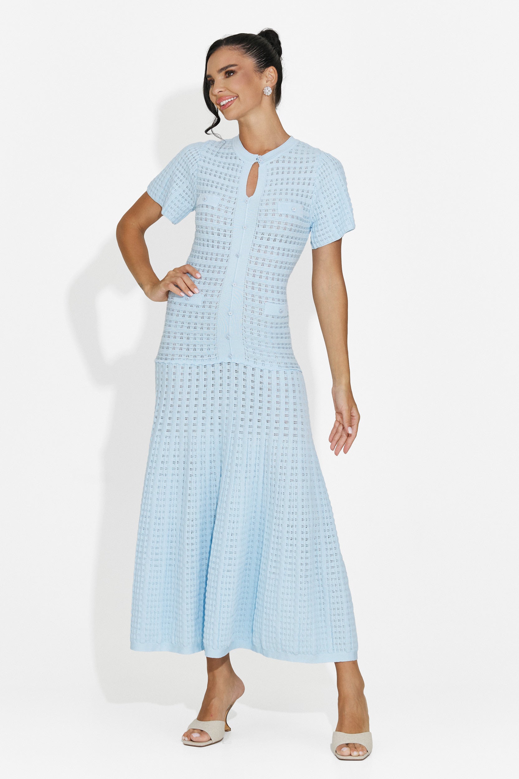 Rochie dama scurta bleu Azania Bogas