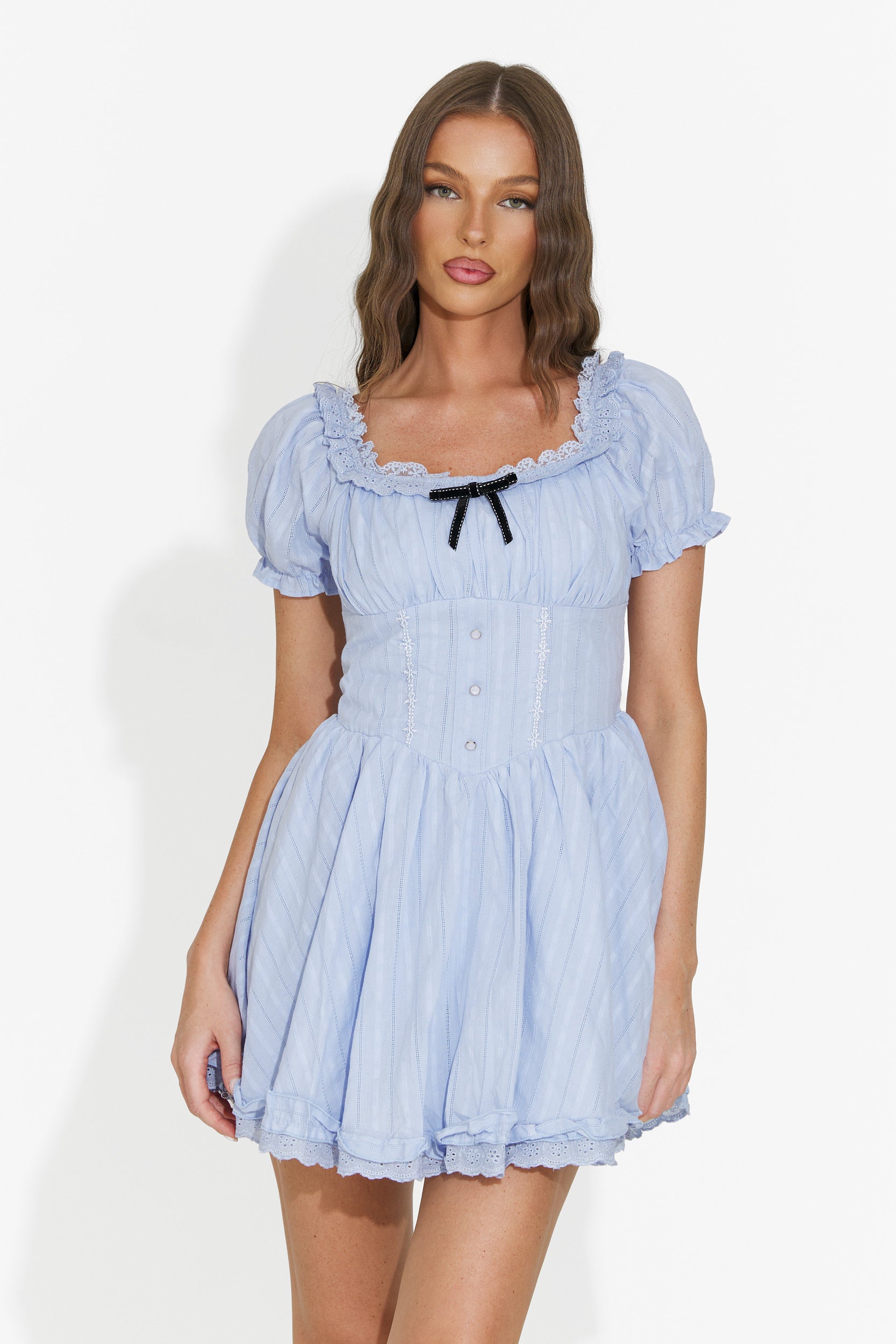 Rochie dama scurta bleu Viviene Bogas