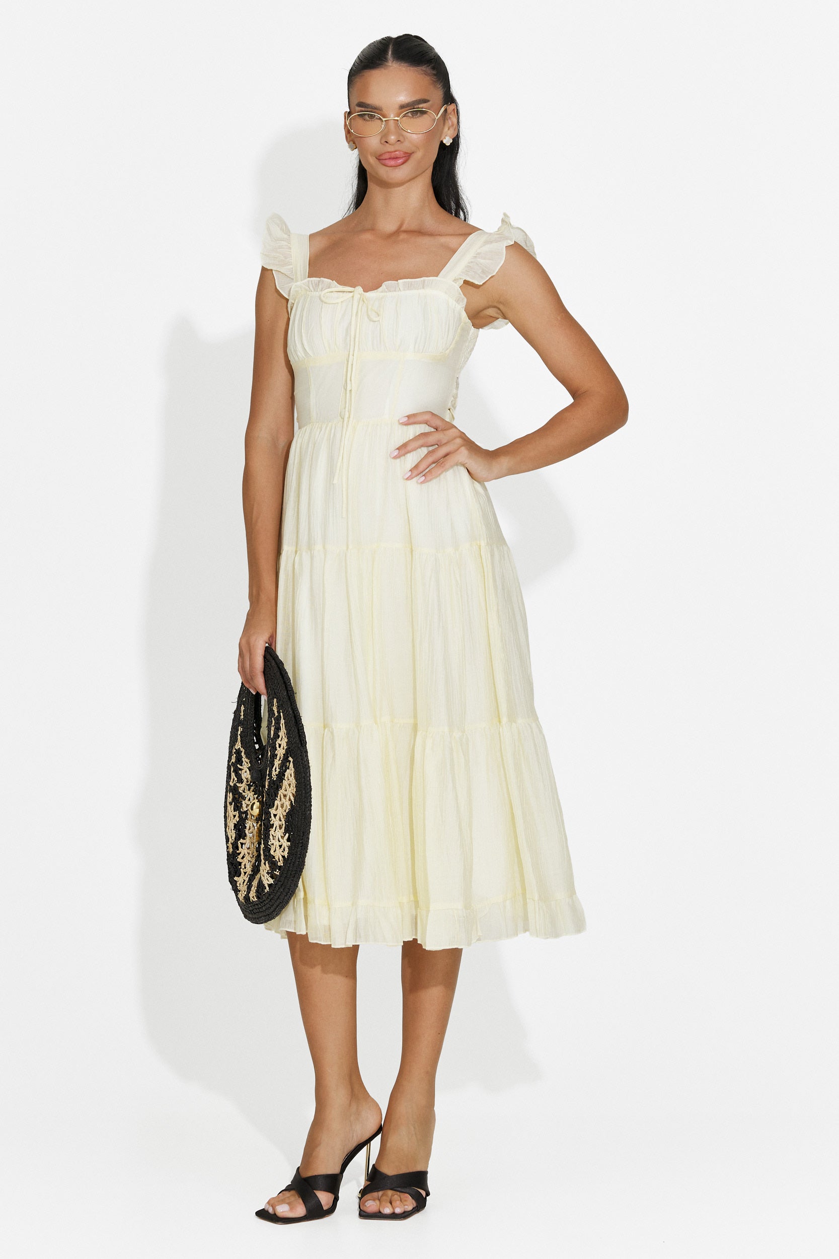 Rochie dama scurta galbena Camenia Bogas