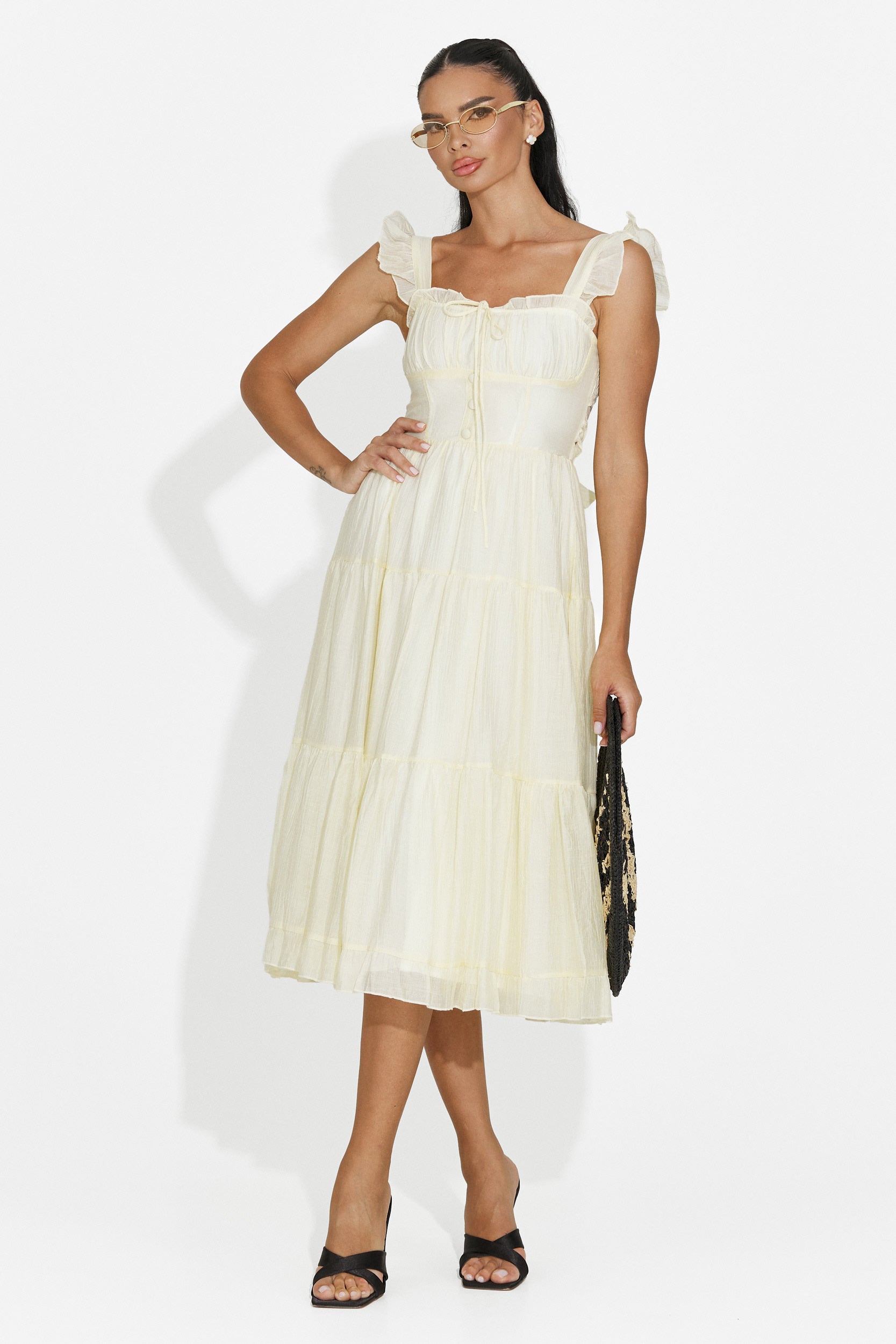 Rochie dama scurta galbena Camenia Bogas