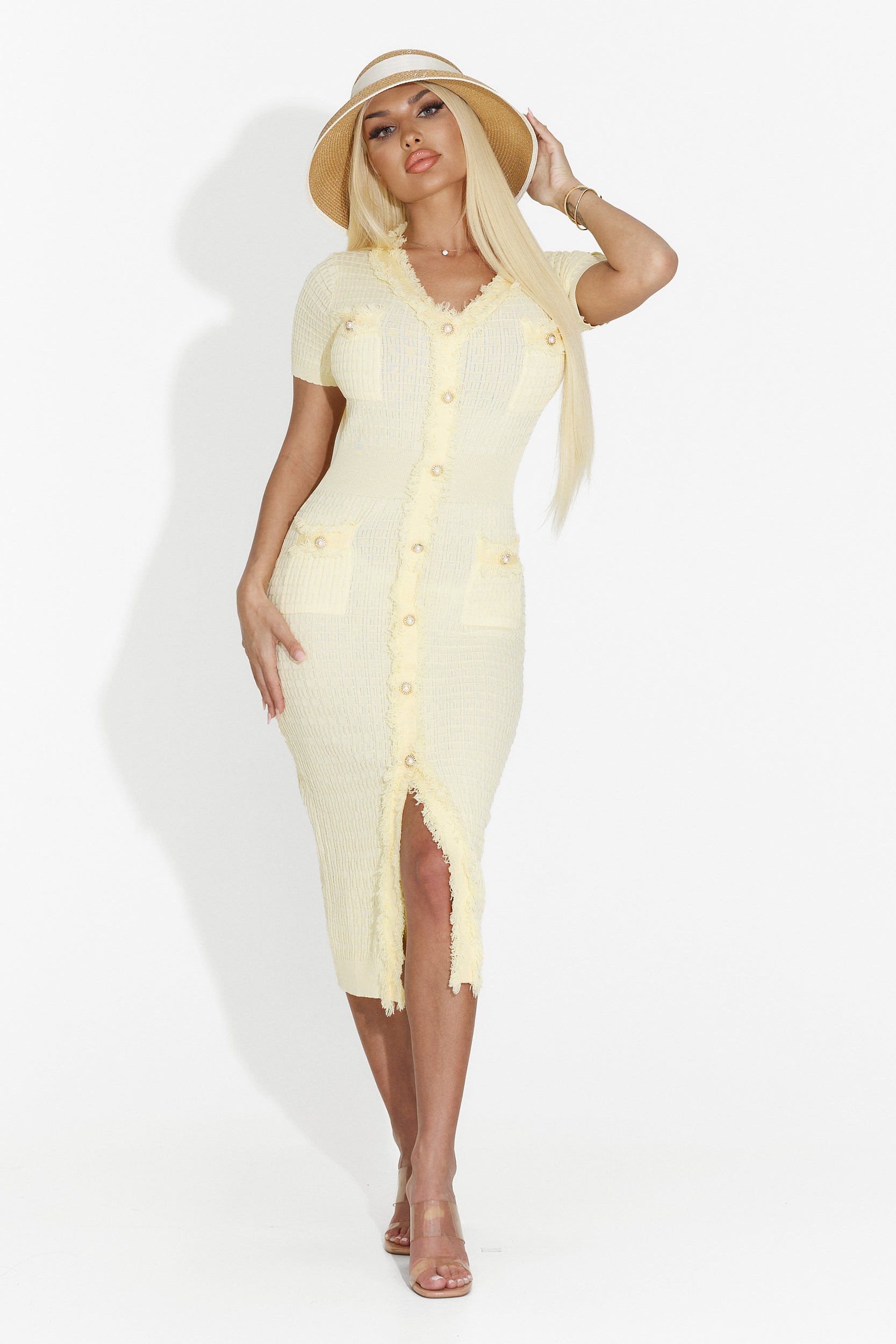 Rochie dama scurta galbena Dremy Bogas