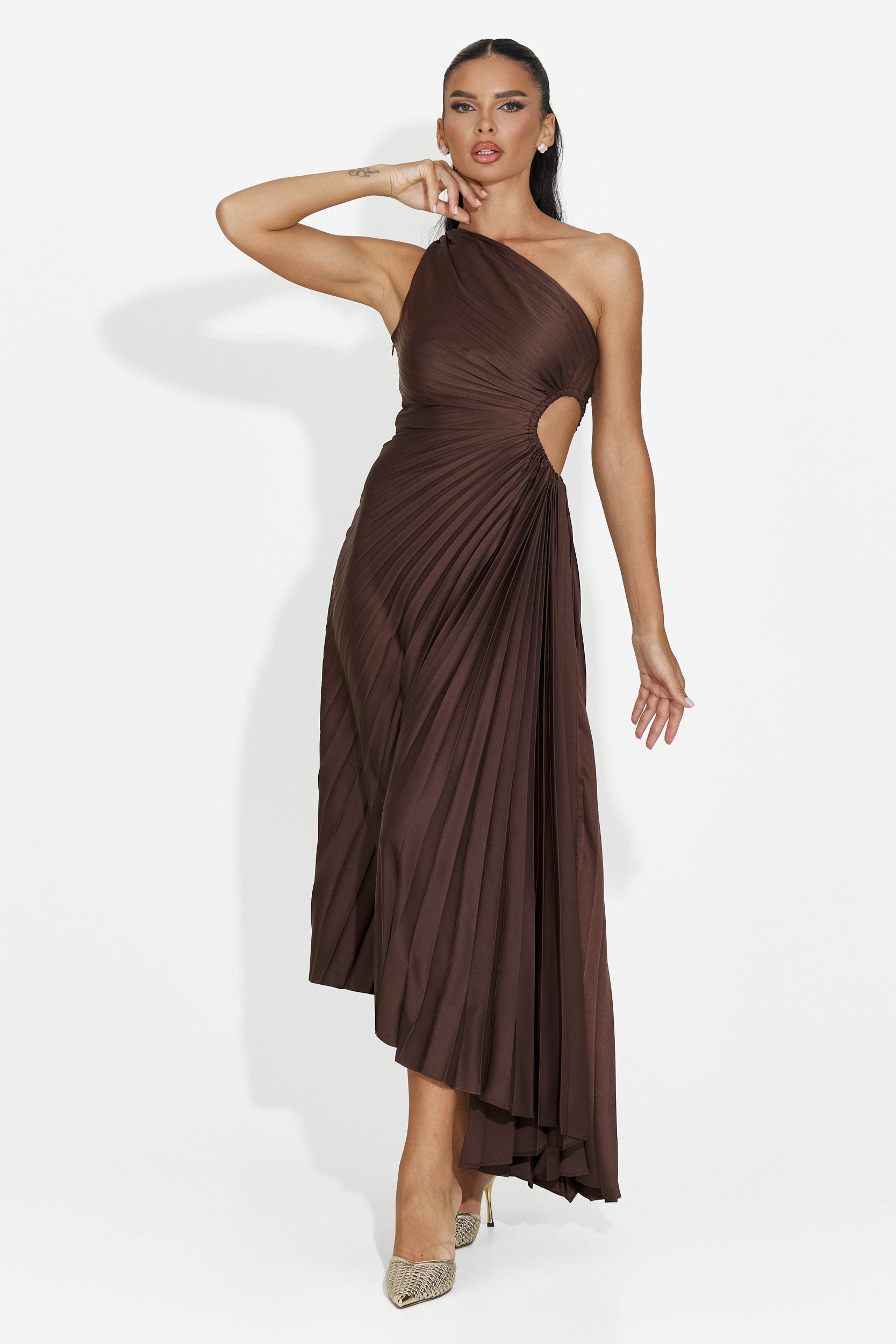 Rochie dama scurta maro Delimia Bogas