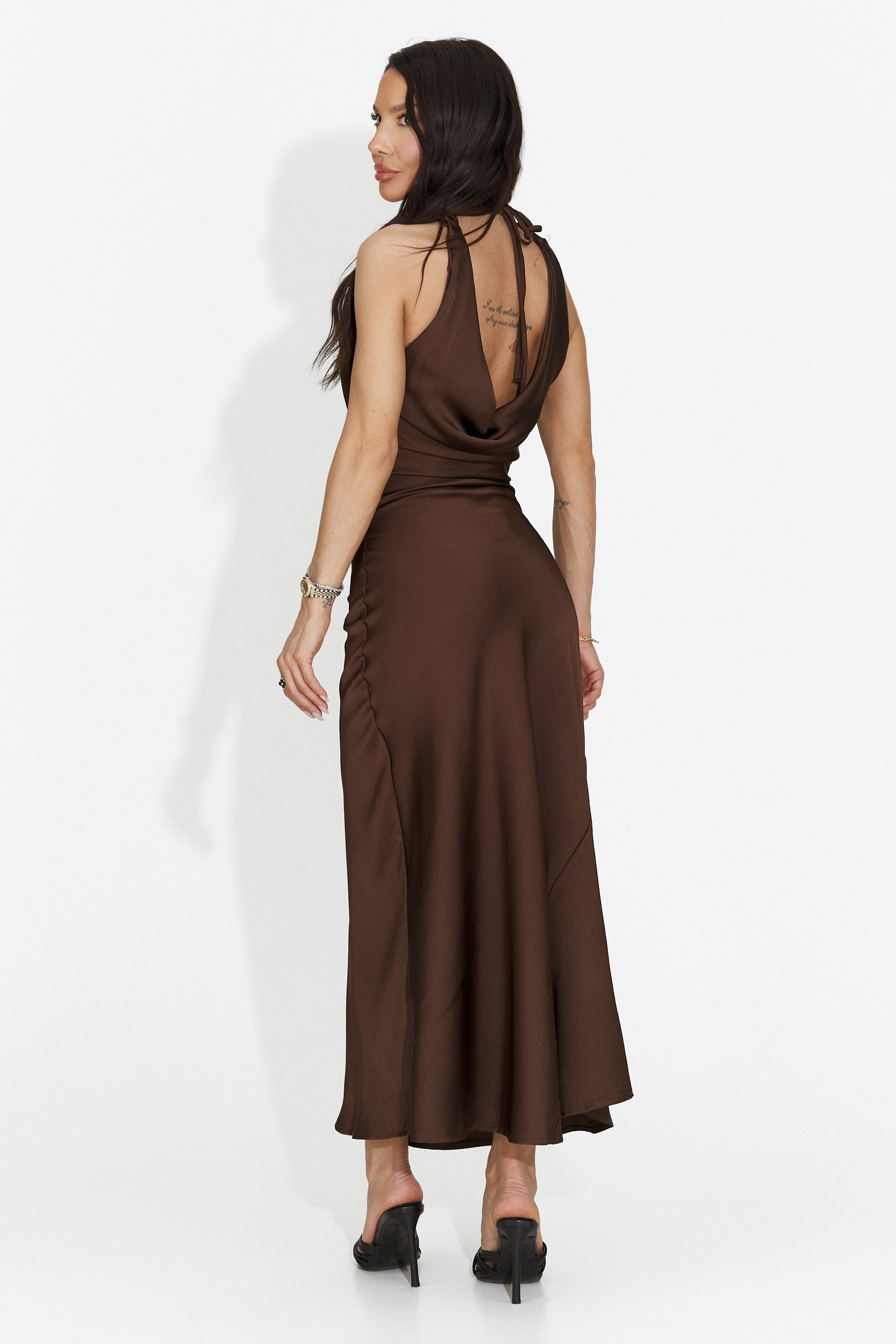 Rochie dama scurta maro Fabiama Bogas