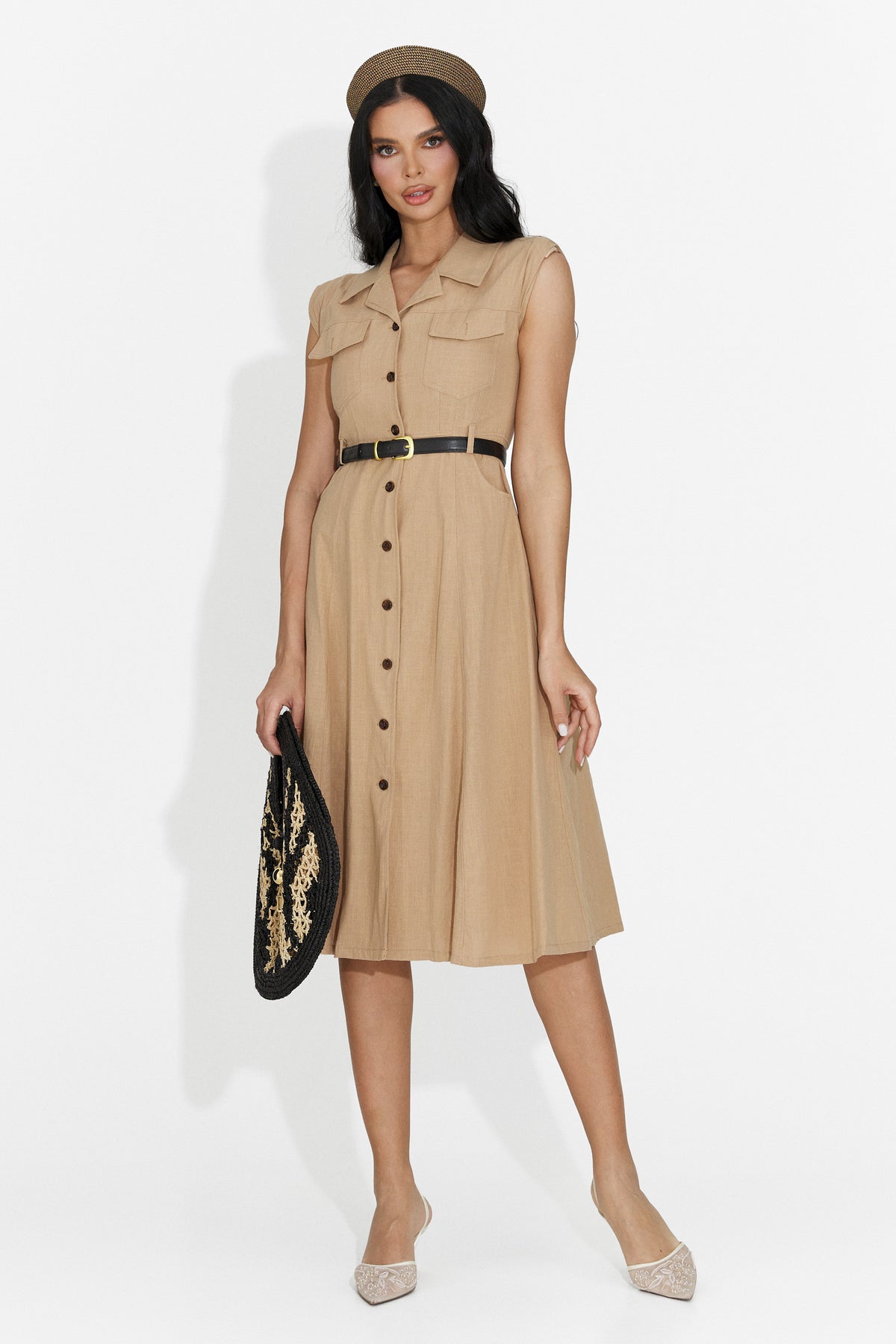 Rochie dama scurta maro Jasmina Bogas, imaginea 3 din 7