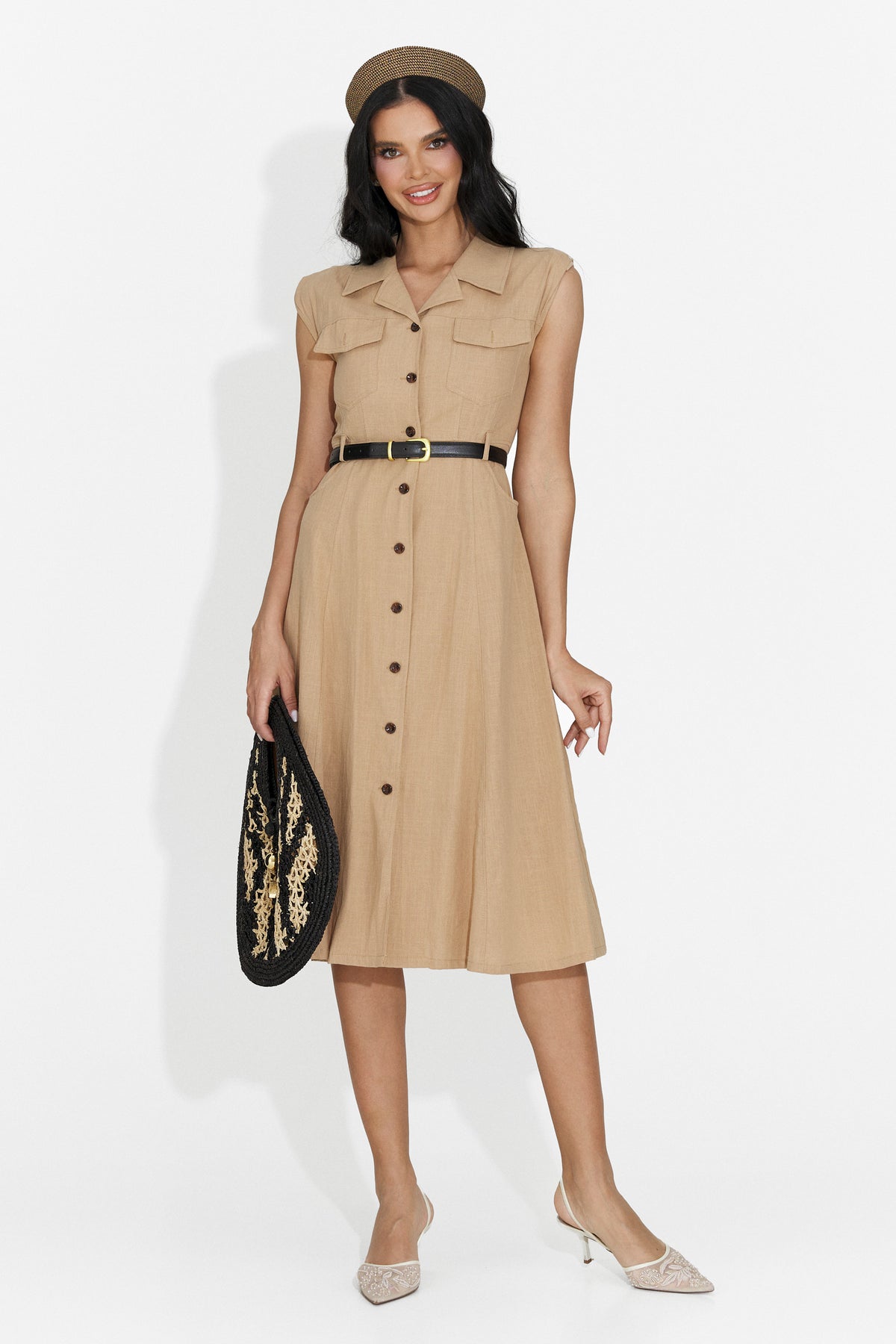 Rochie dama scurta maro Jasmina Bogas, imaginea 5 din 7