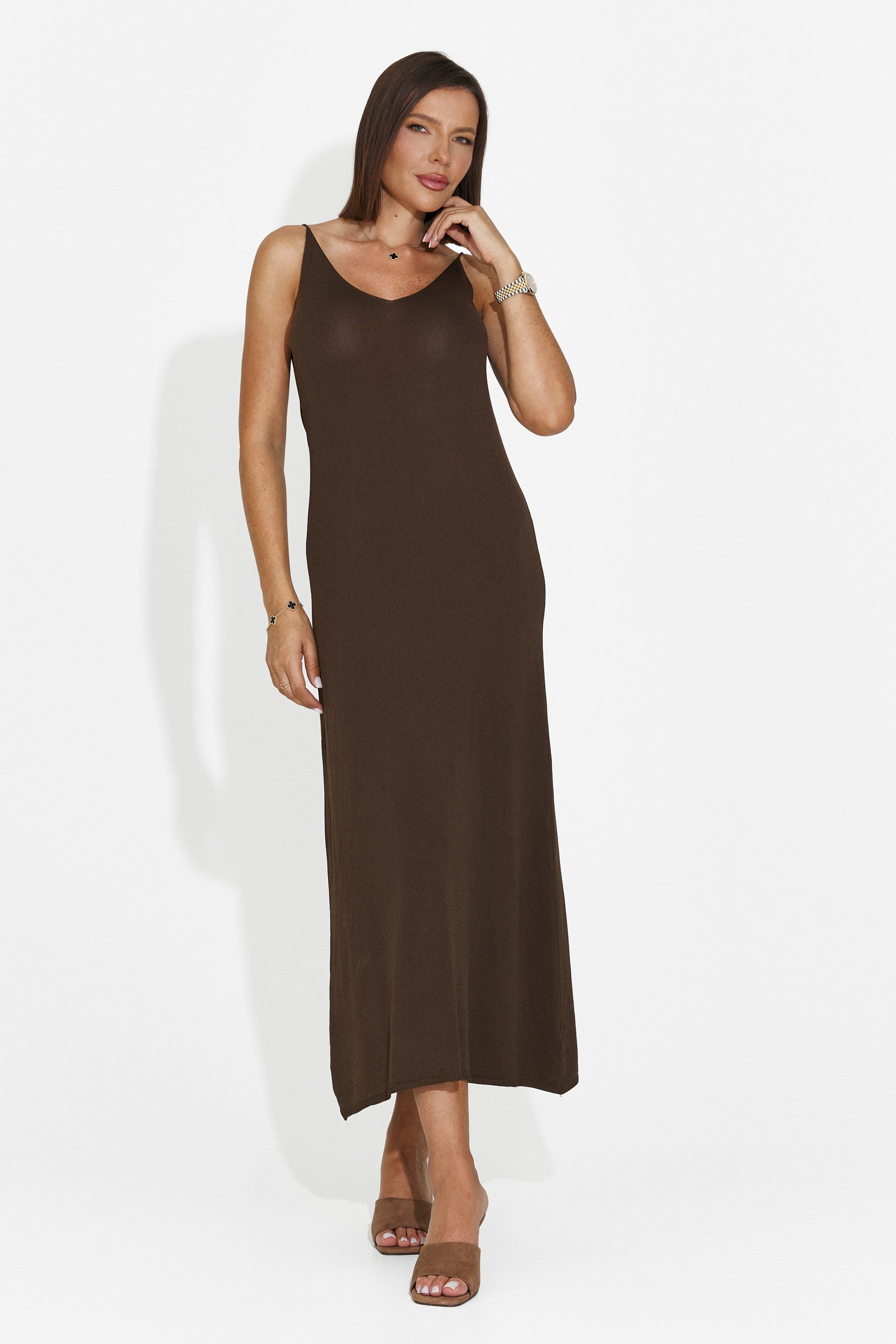 Rochie dama scurta maro Liorna Bogas