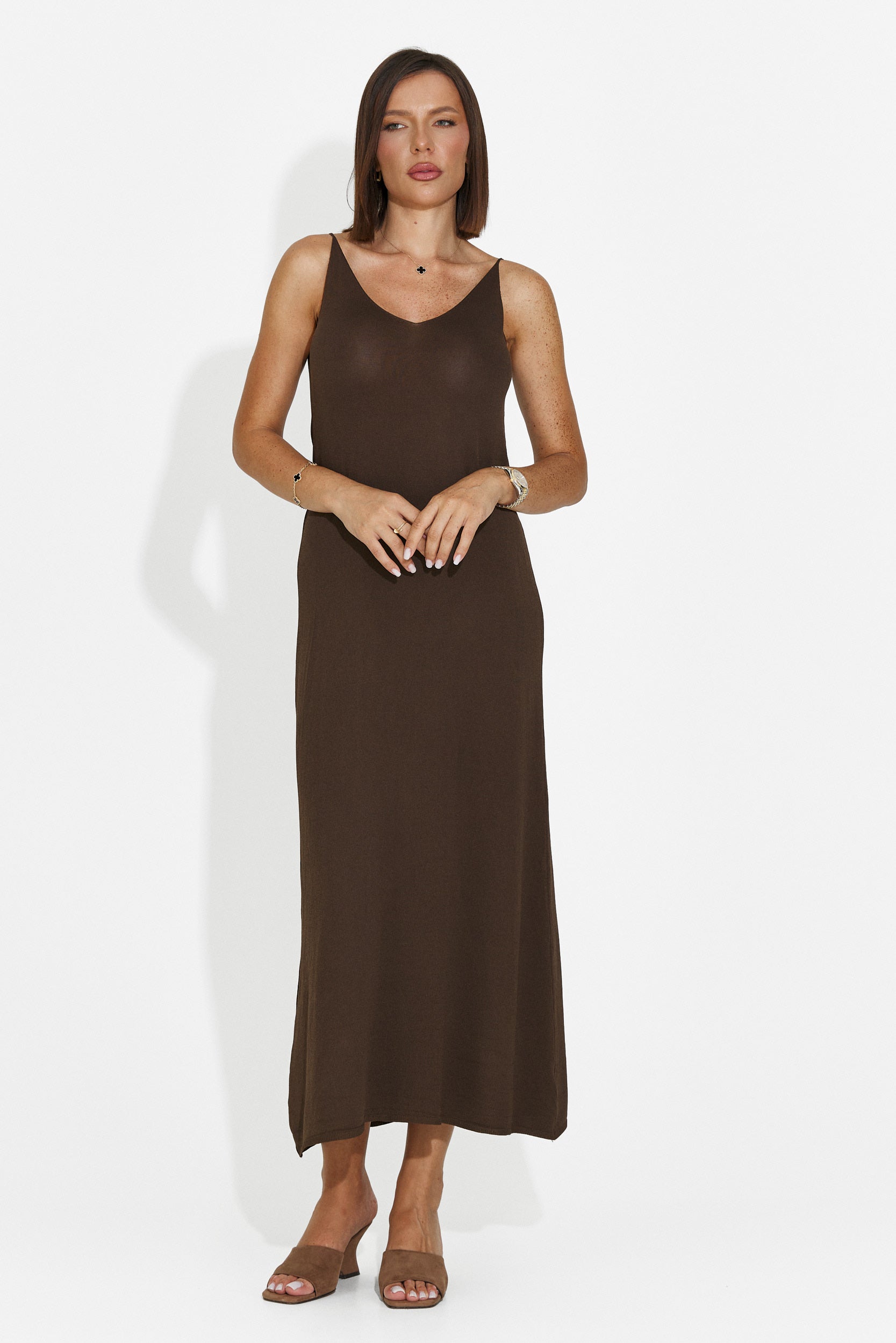 Rochie dama scurta maro Liorna Bogas