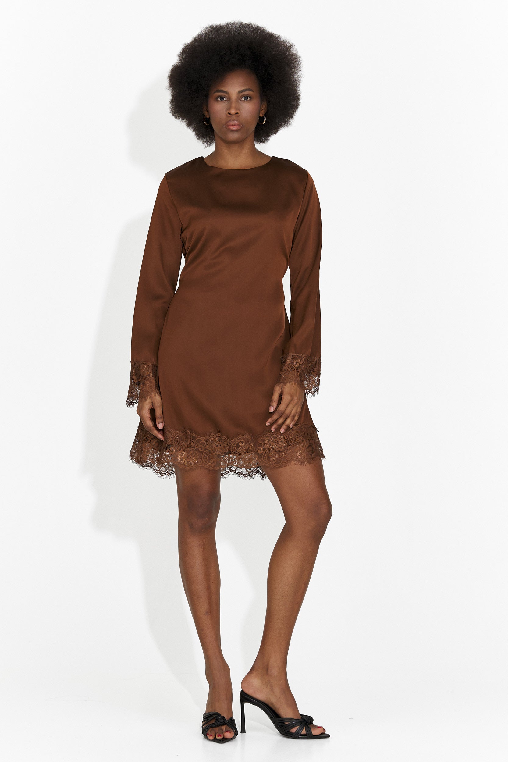 Rochie dama scurta maro Olmaria Bogas