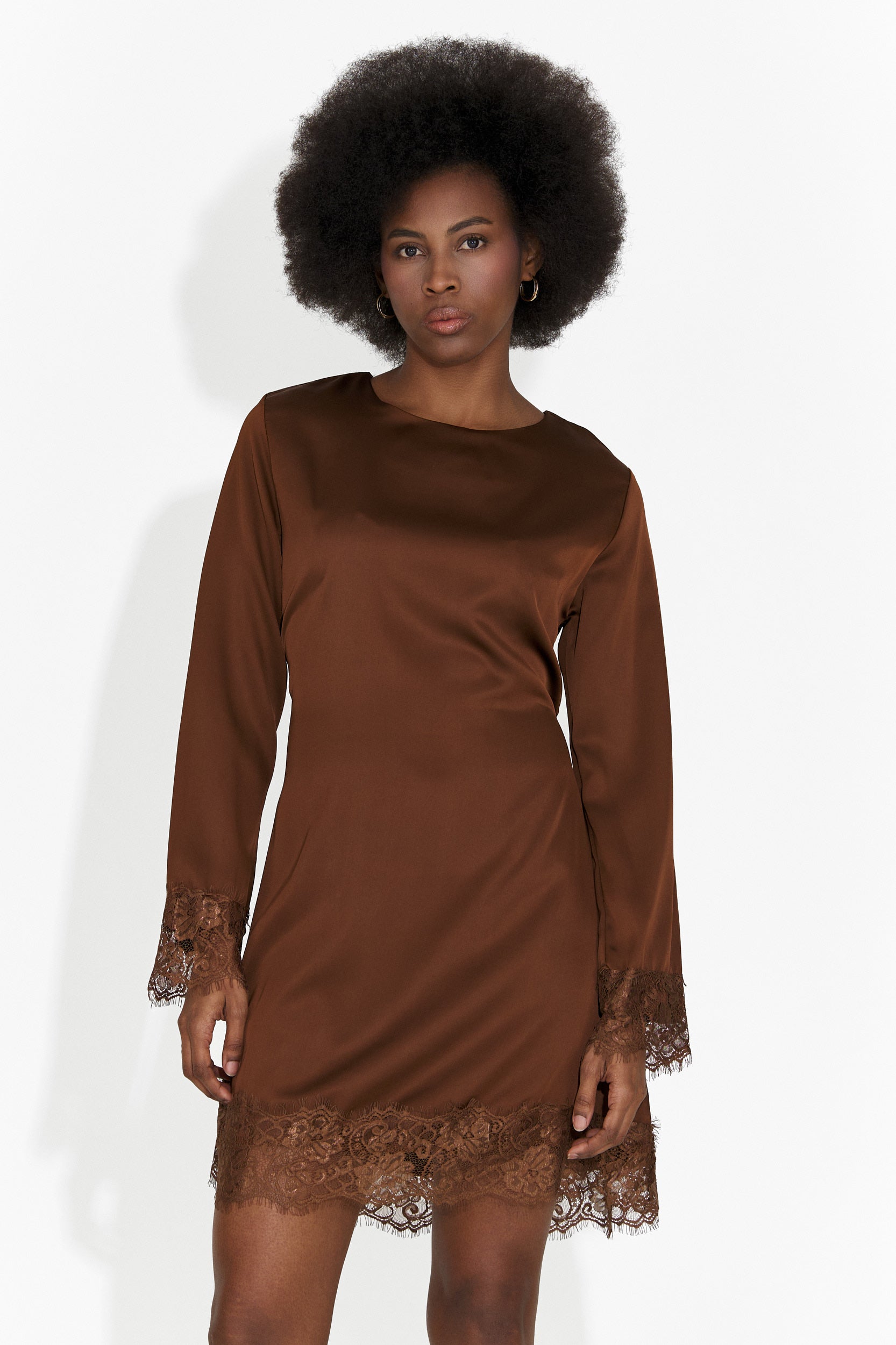 Rochie dama scurta maro Olmaria Bogas