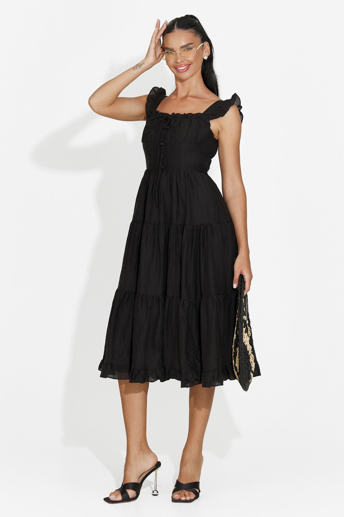 Rochie dama scurta neagra Camenia Bogas, imaginea 1 din 6