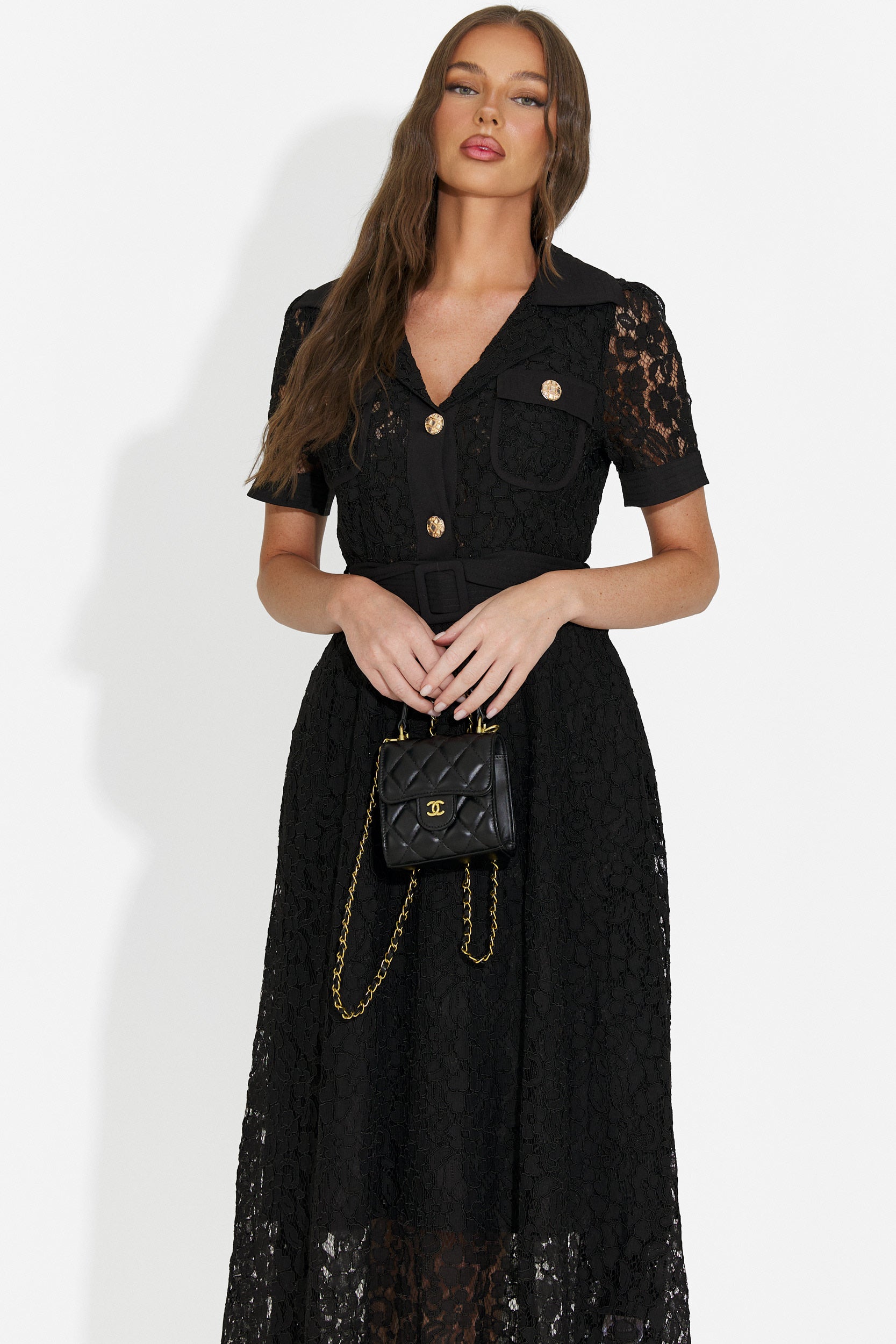 Rochie dama lunga neagra Vosira Bogas
