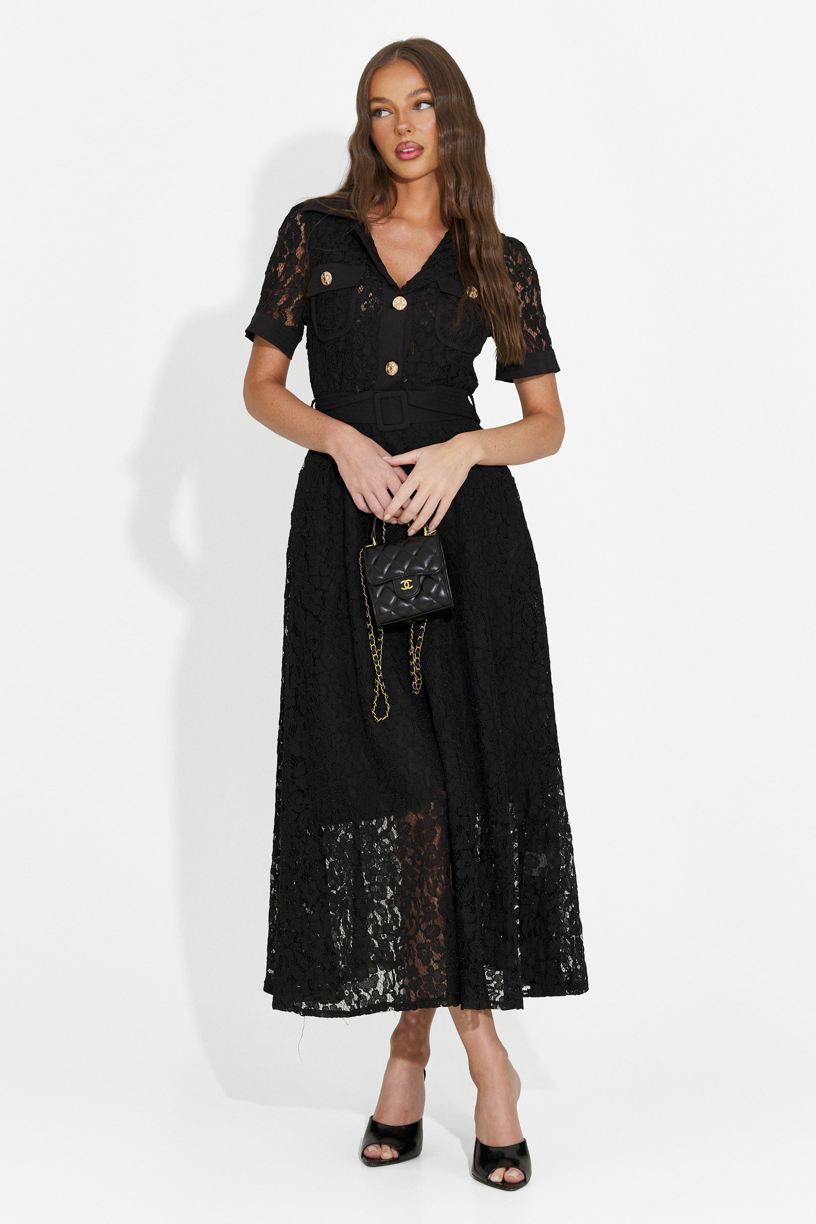 Rochie dama lunga neagra Vosira Bogas