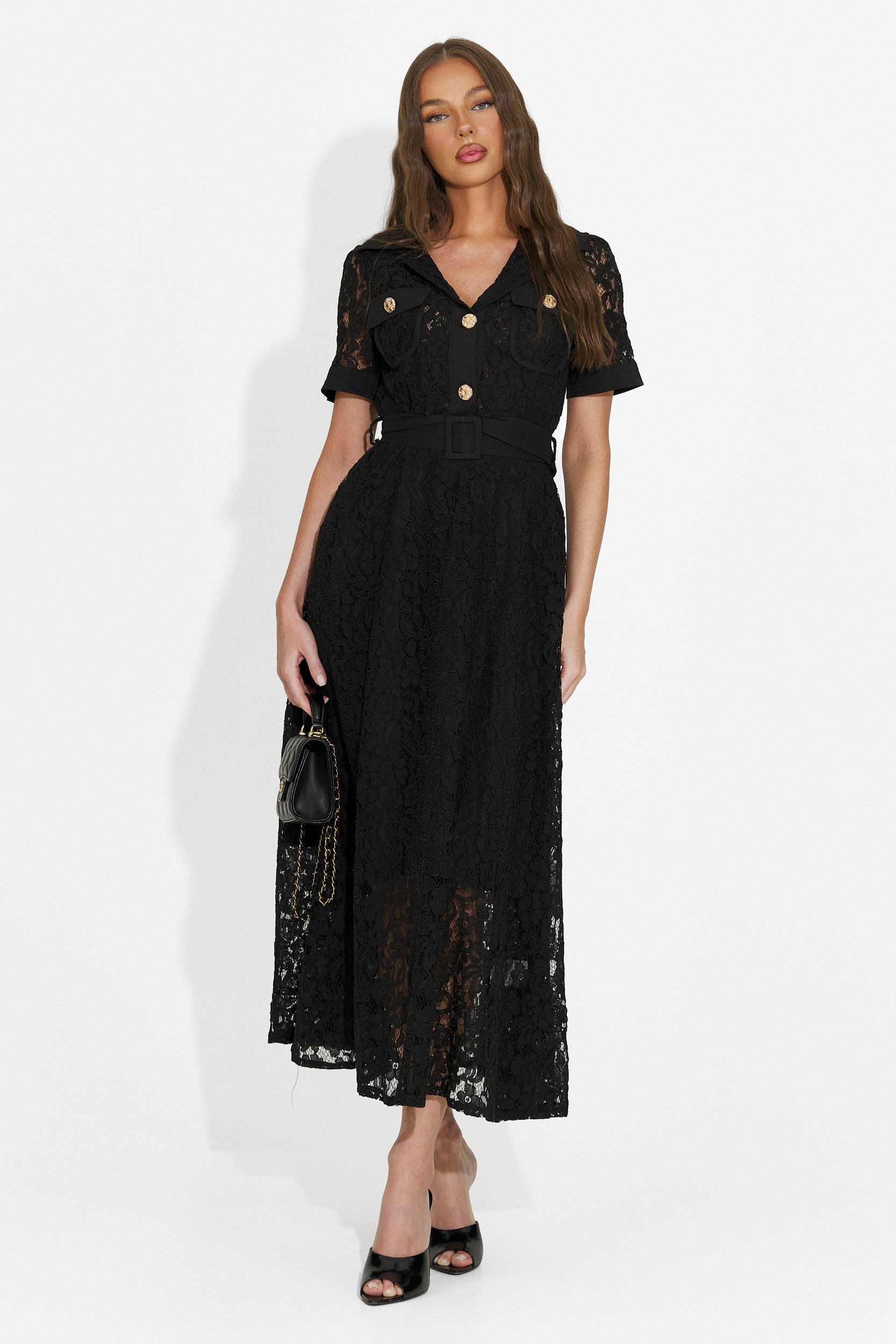Rochie dama lunga neagra Vosira Bogas