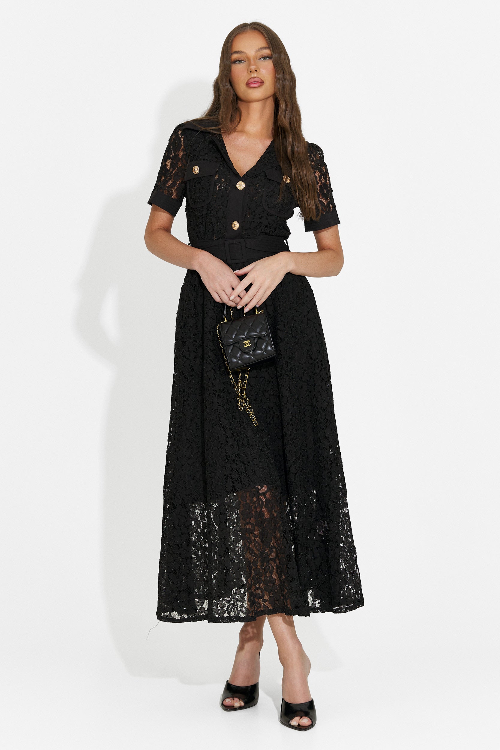 Rochie dama lunga neagra Vosira Bogas