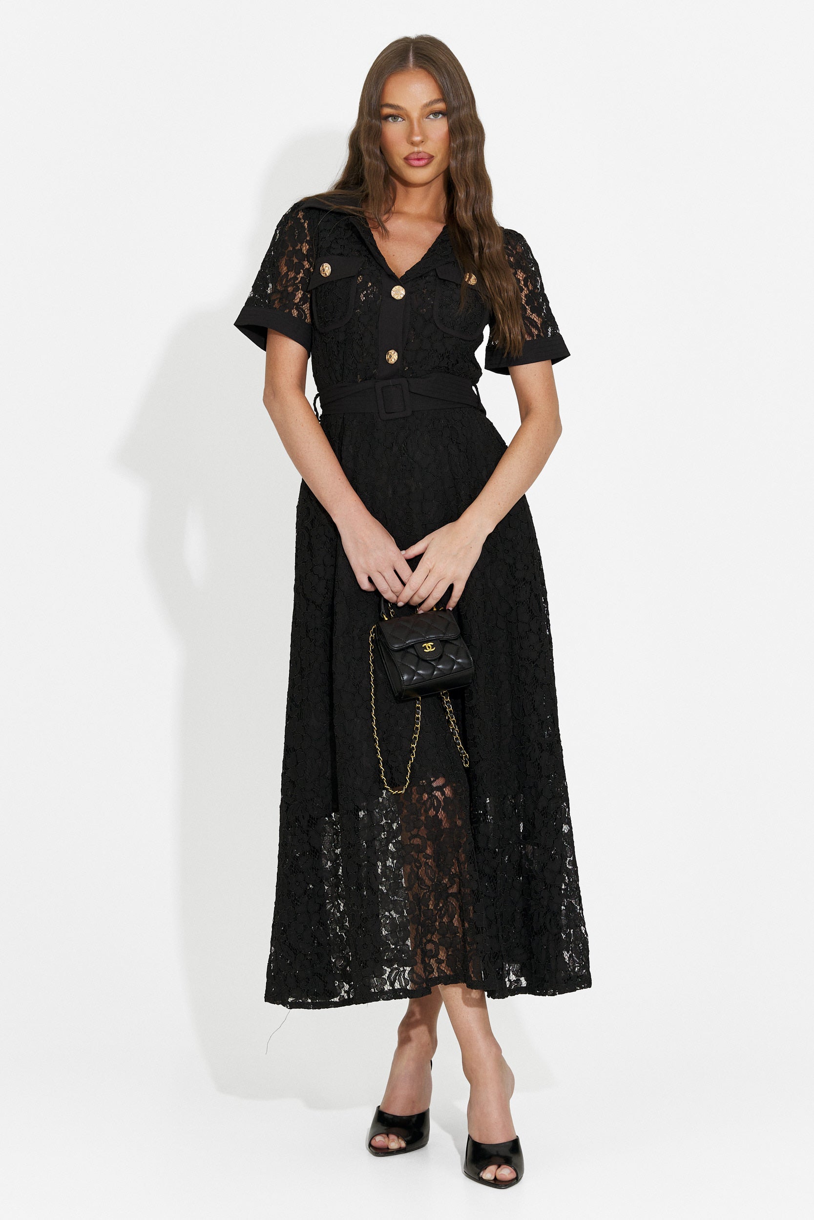 Rochie dama lunga neagra Vosira Bogas