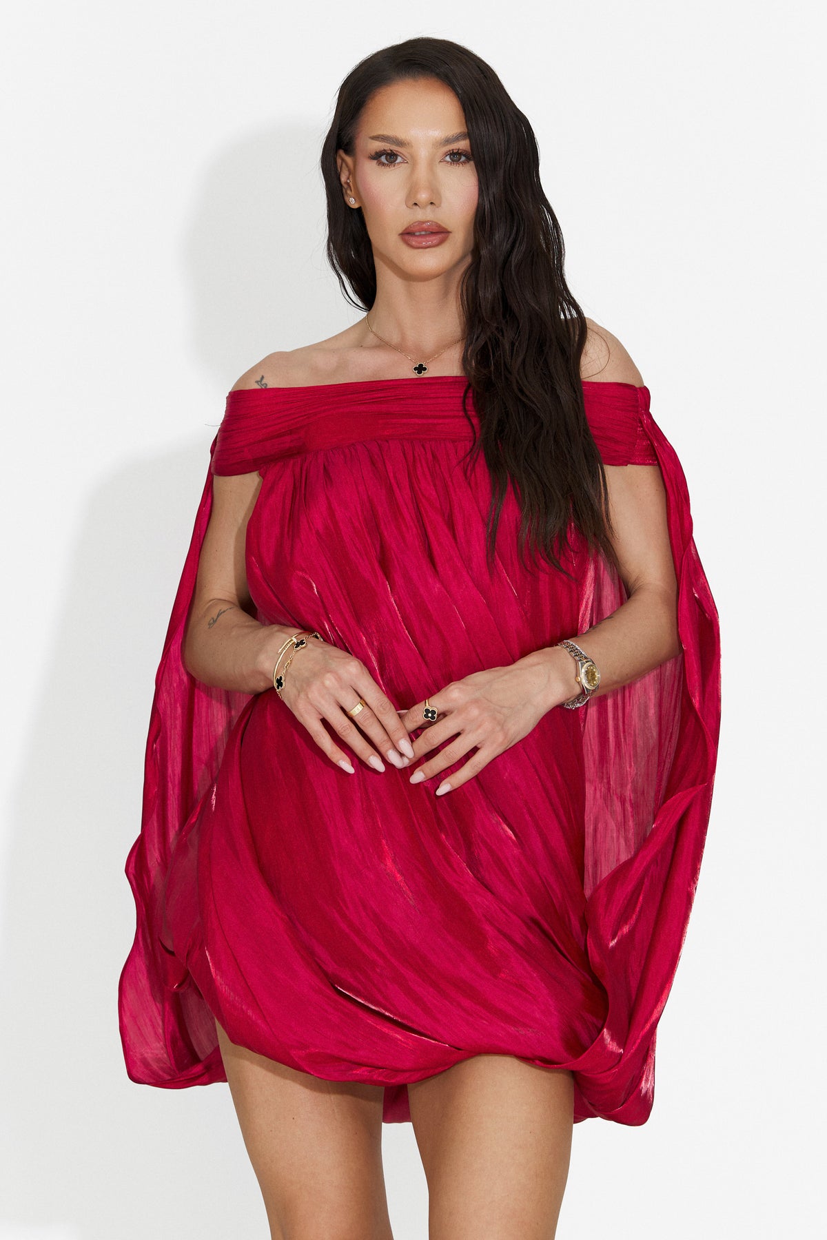 Rochie dama scurta rosie Perya Bogas, imaginea 8 din 8