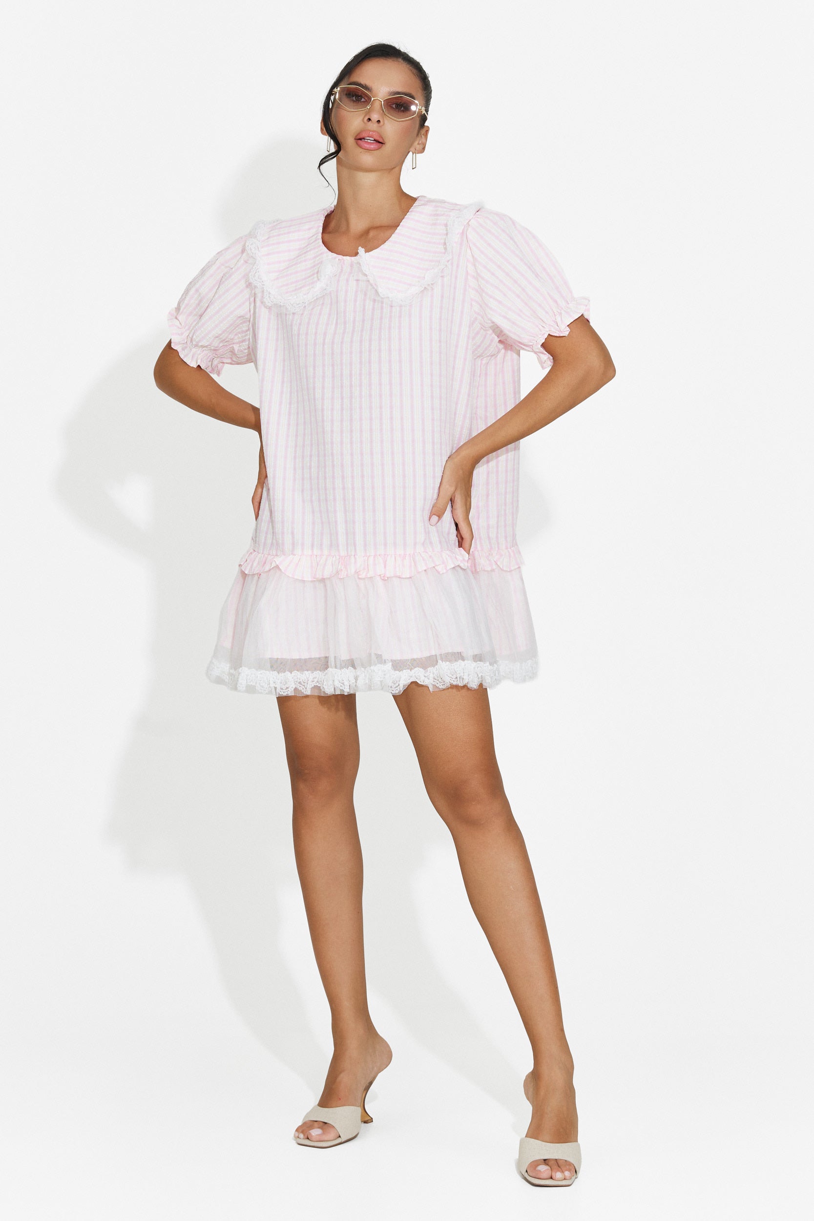 Rochie dama scurta roz Liliama Bogas