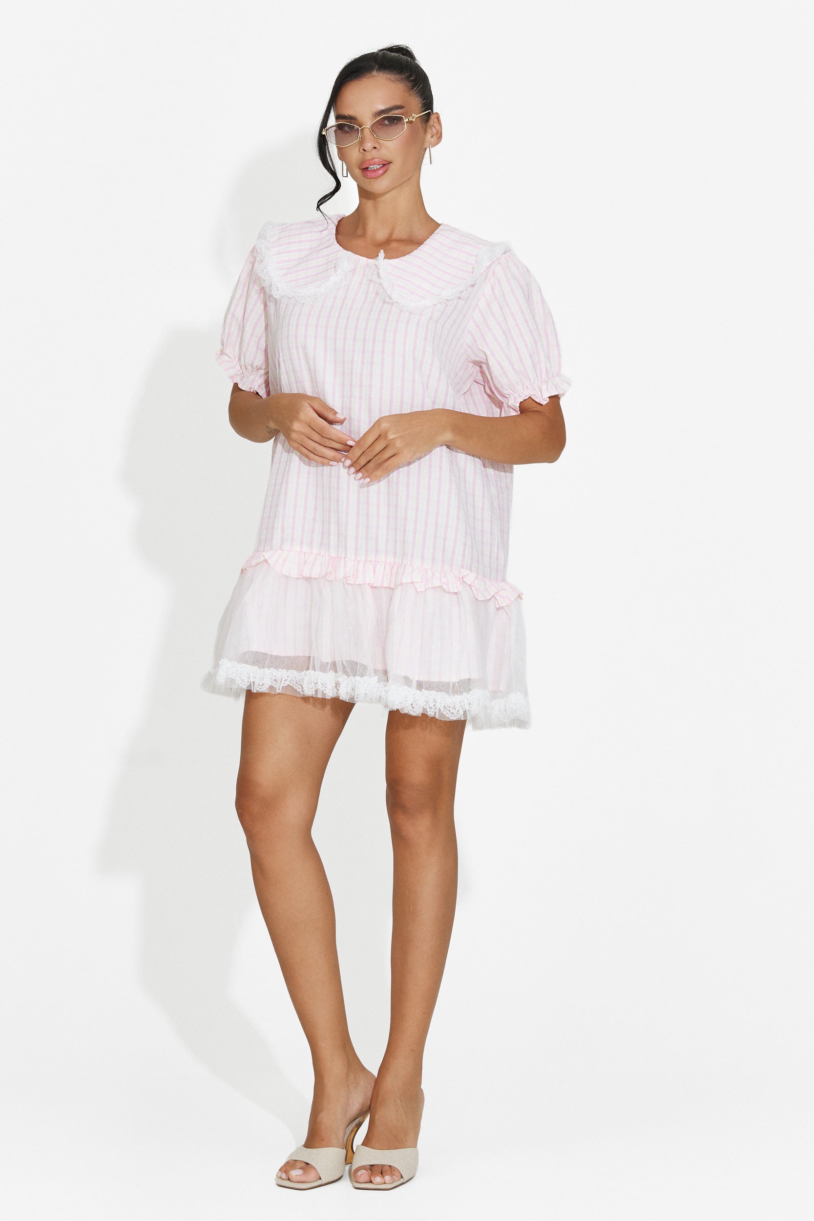 Rochie dama scurta roz Liliama Bogas