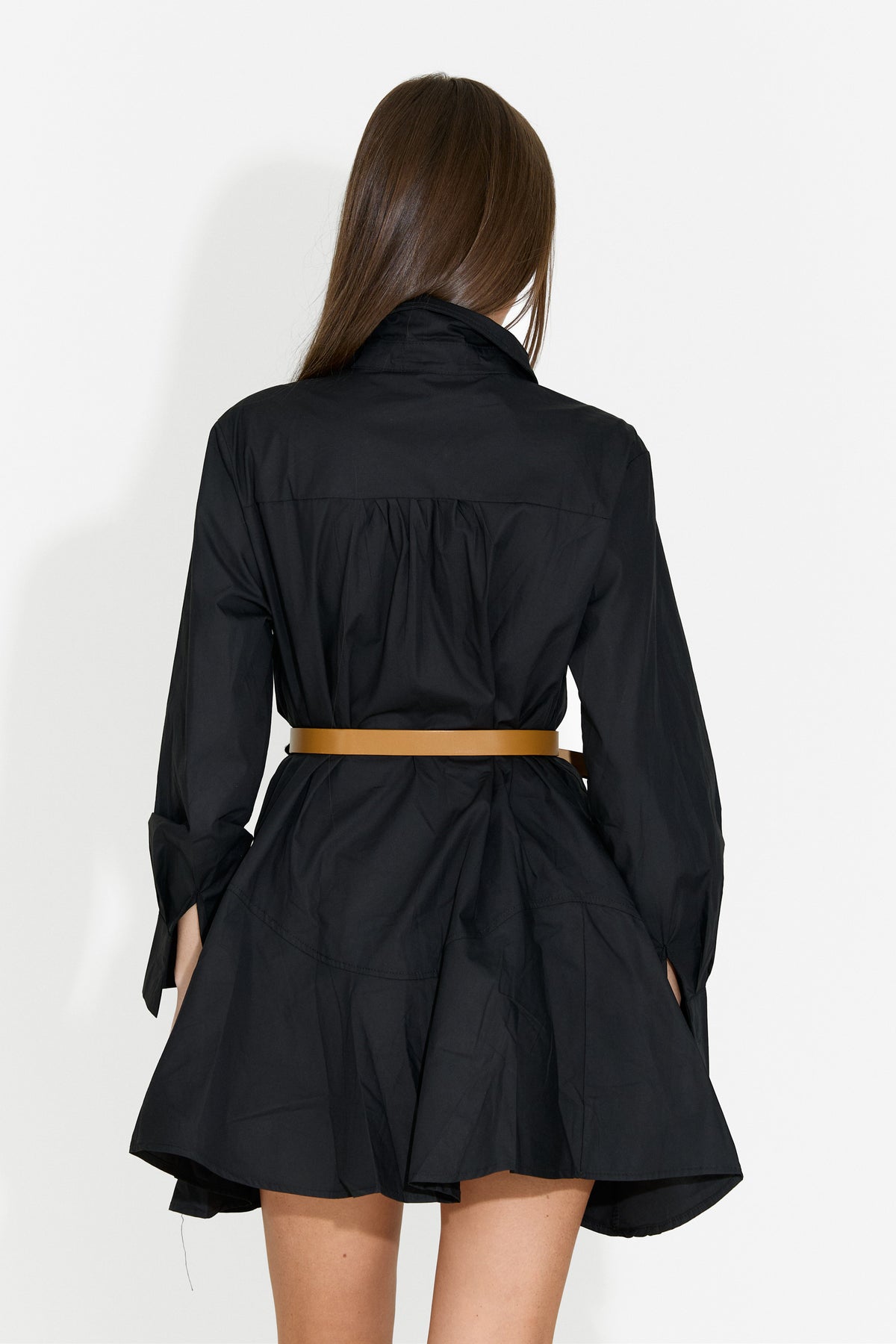Rochie dama scurta tip camasa neagra Trenieiza Bogas