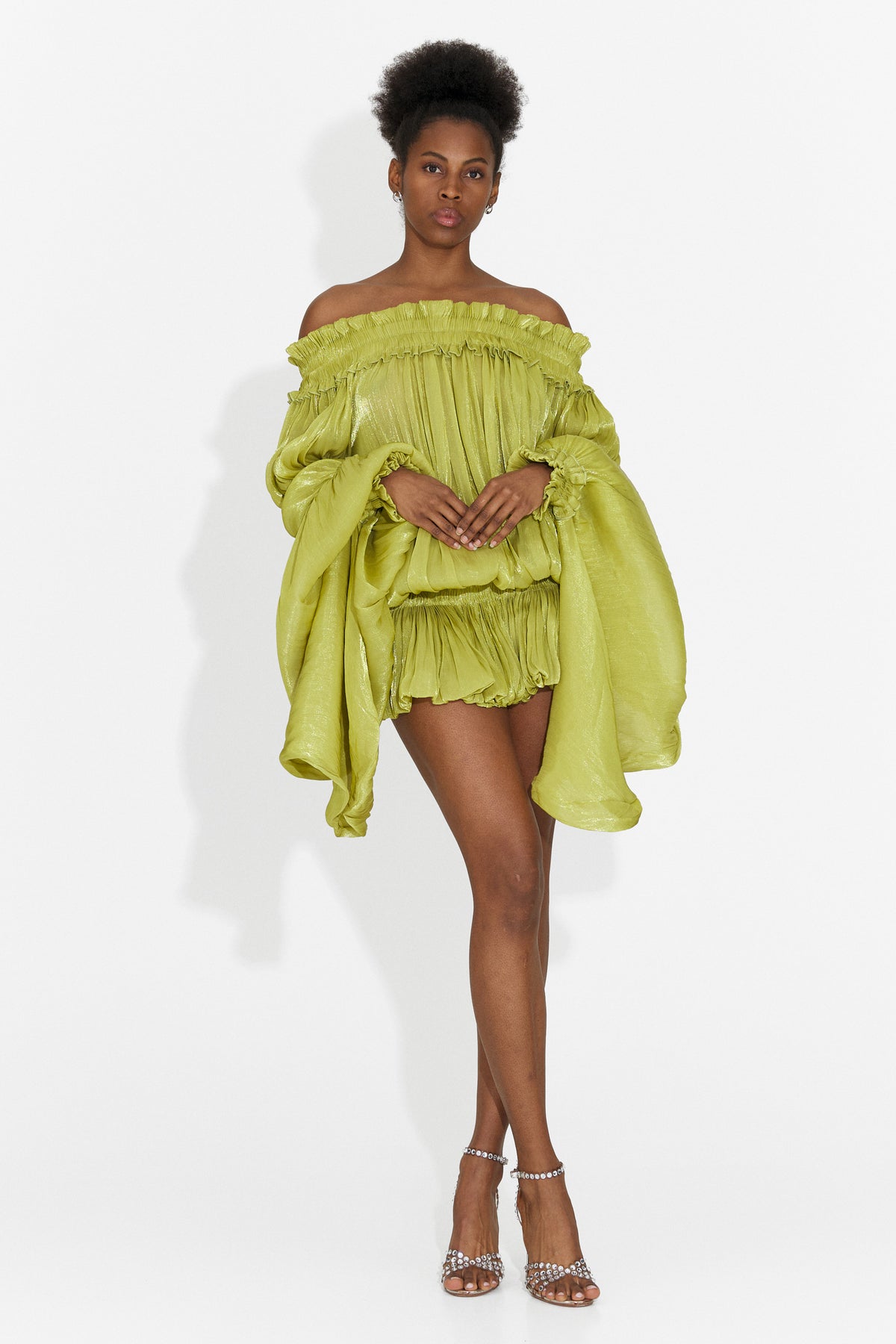 Rochie dama scurta verde Myara Bogas, imaginea 3 din 6