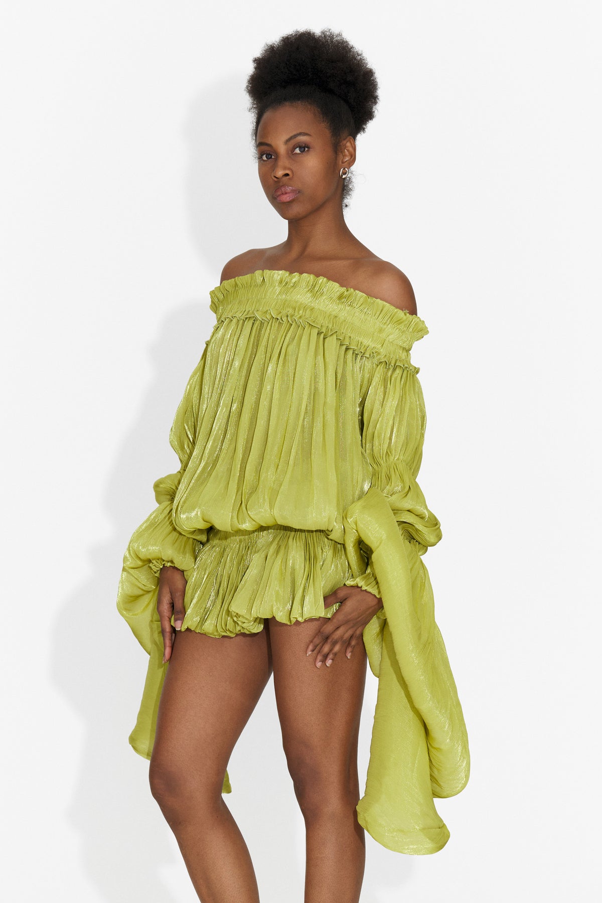 Rochie dama scurta verde Myara Bogas, imaginea 4 din 6
