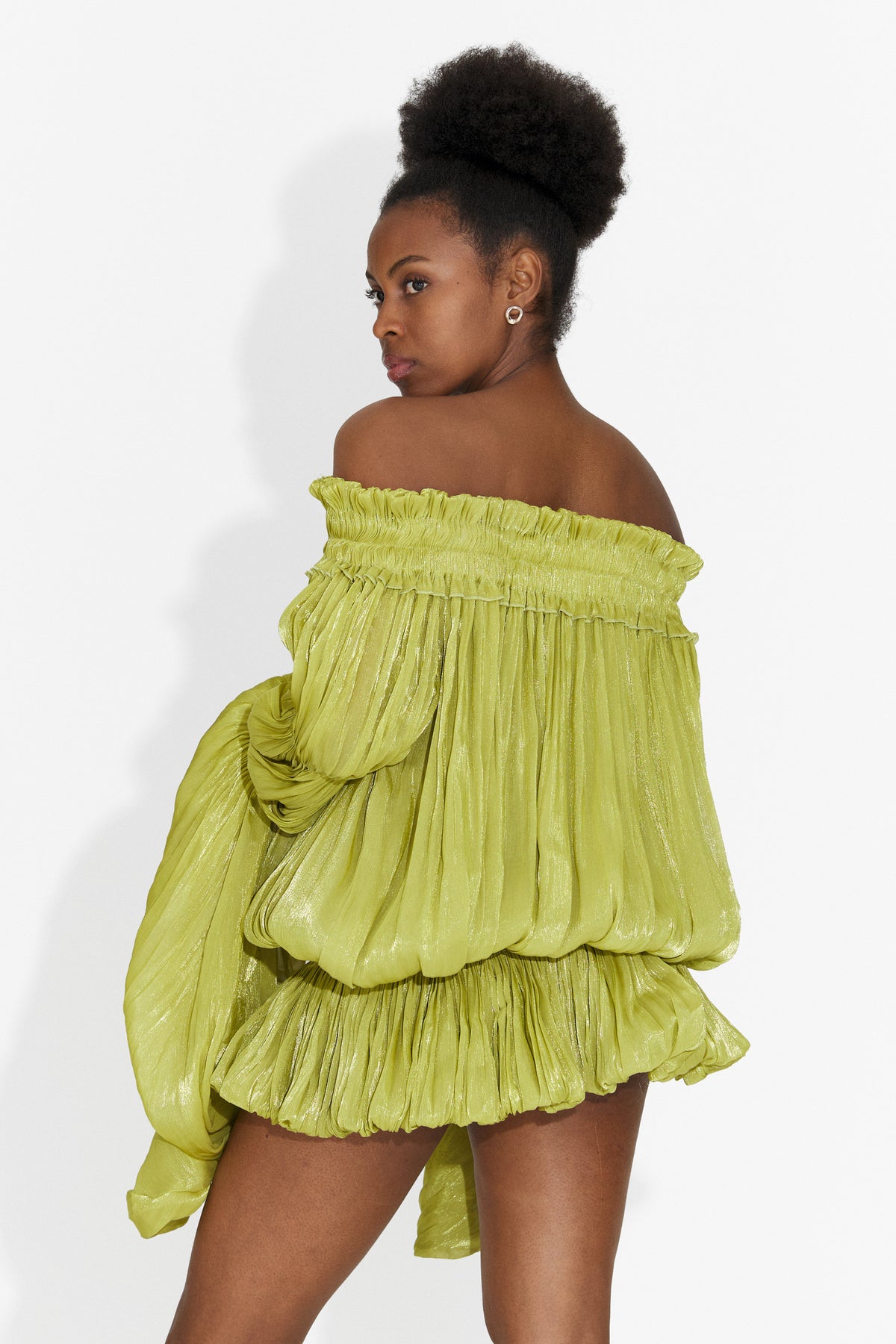 Rochie dama scurta verde Myara Bogas, imaginea 5 din 6