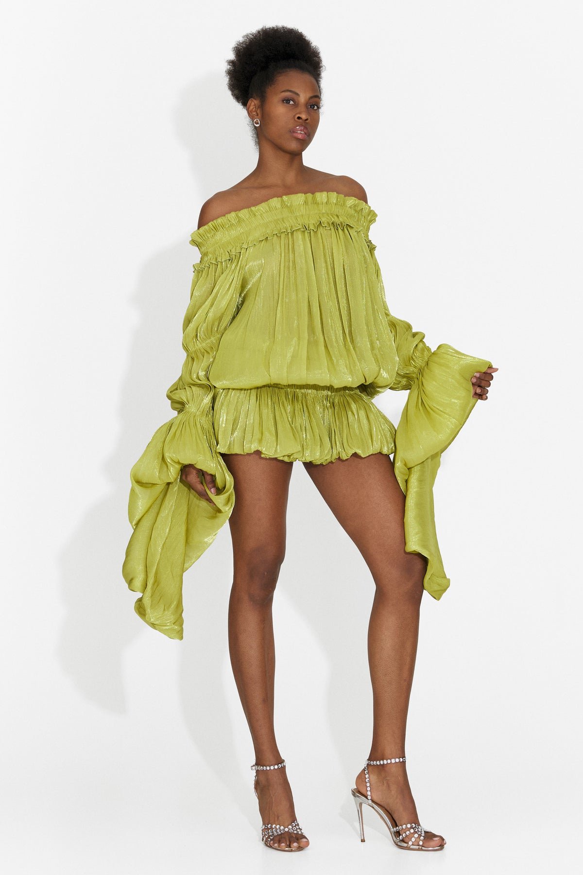 Rochie dama scurta verde Myara Bogas, imaginea 6 din 6
