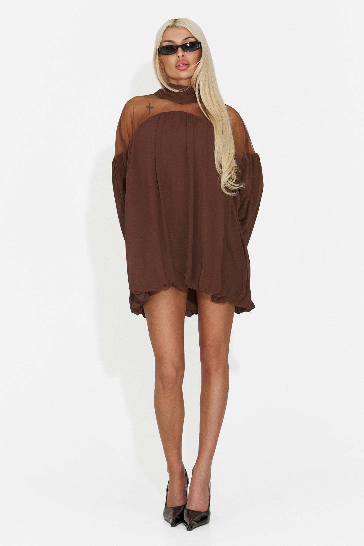 Rochie eleganta maro Flsiaeria Bogas