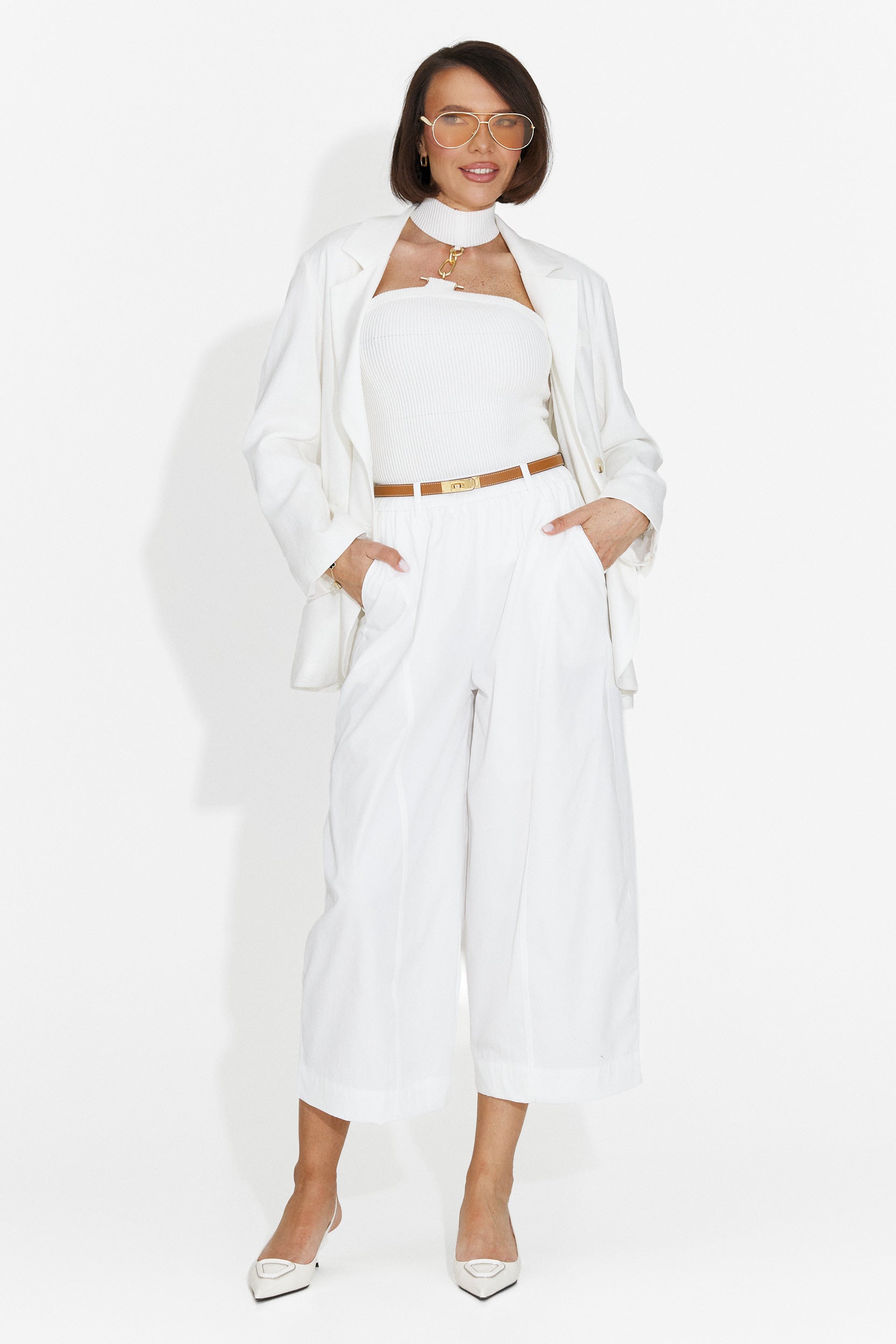 Sacou dama casual alb Foxglove Bogas